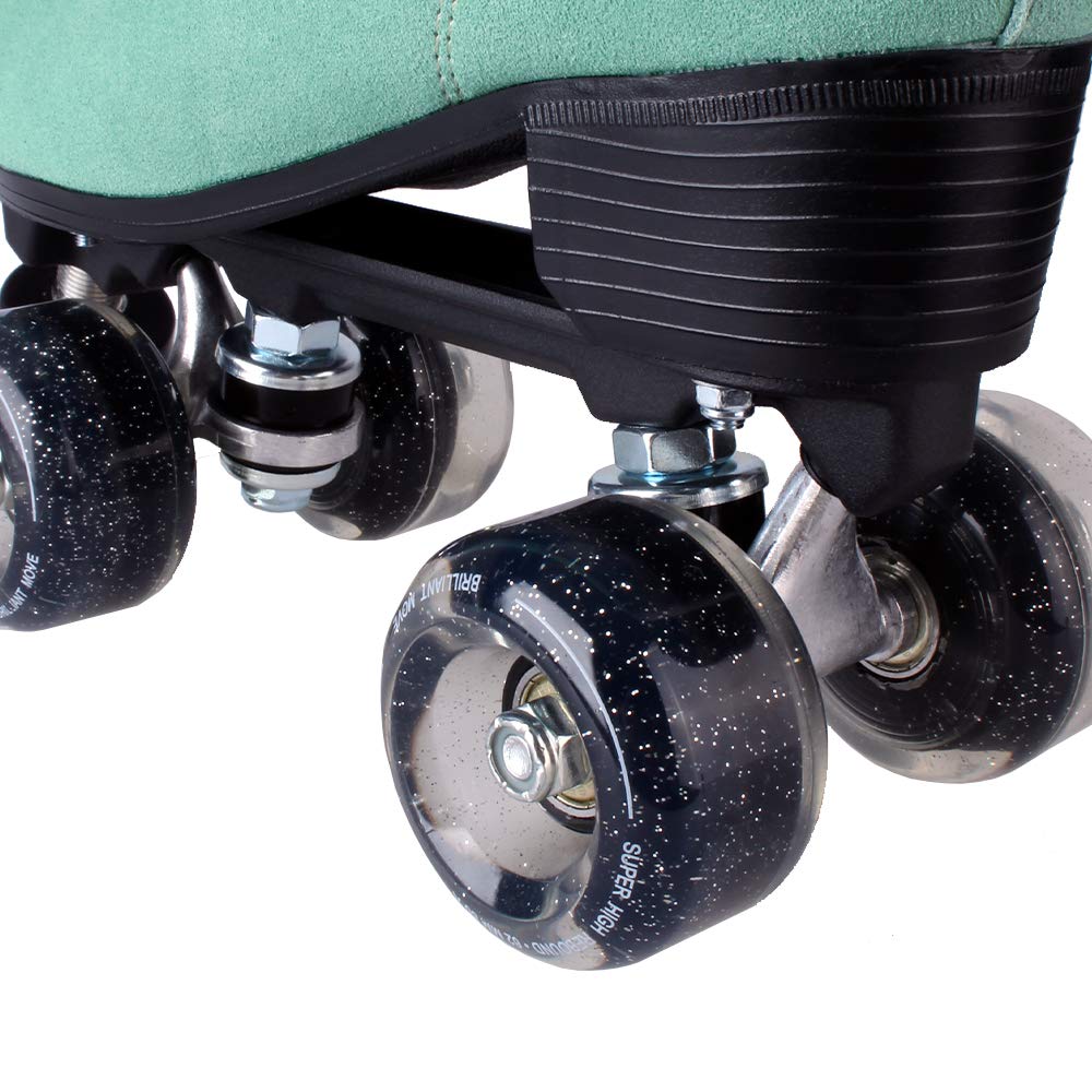 Luna Skates Quad Roller Figur Jam Dance Rollschuhe Leder Quadskates Abec9 Verstellbarer Stopper