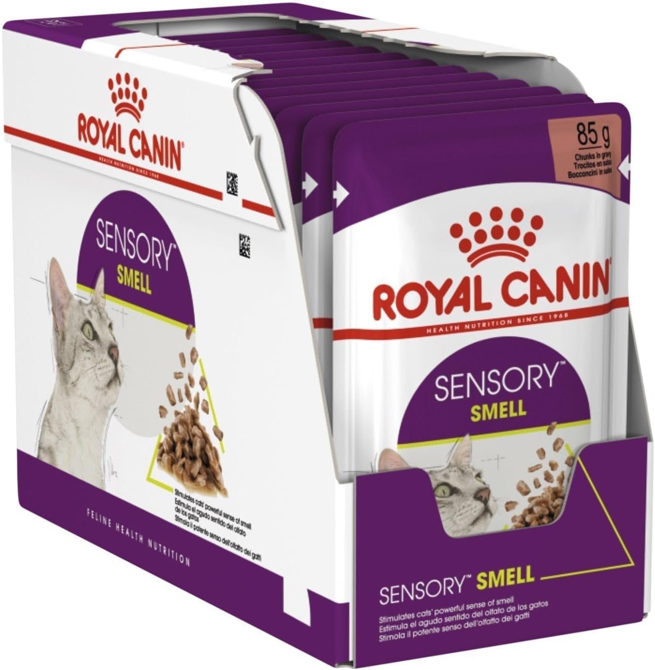 Feline Health Nutrition Sensory Smell Gravy Wet Food Pouches 12x85G