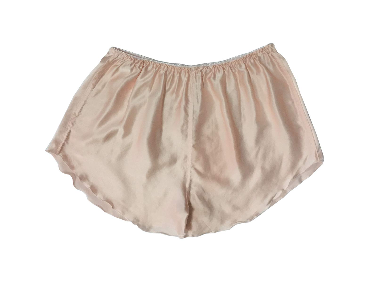 LSHARON Lady's 100% Mulberry Silk Sleepwear Shorts Underwear Nightwear Shorts Boxer Shorts (Light Orange)