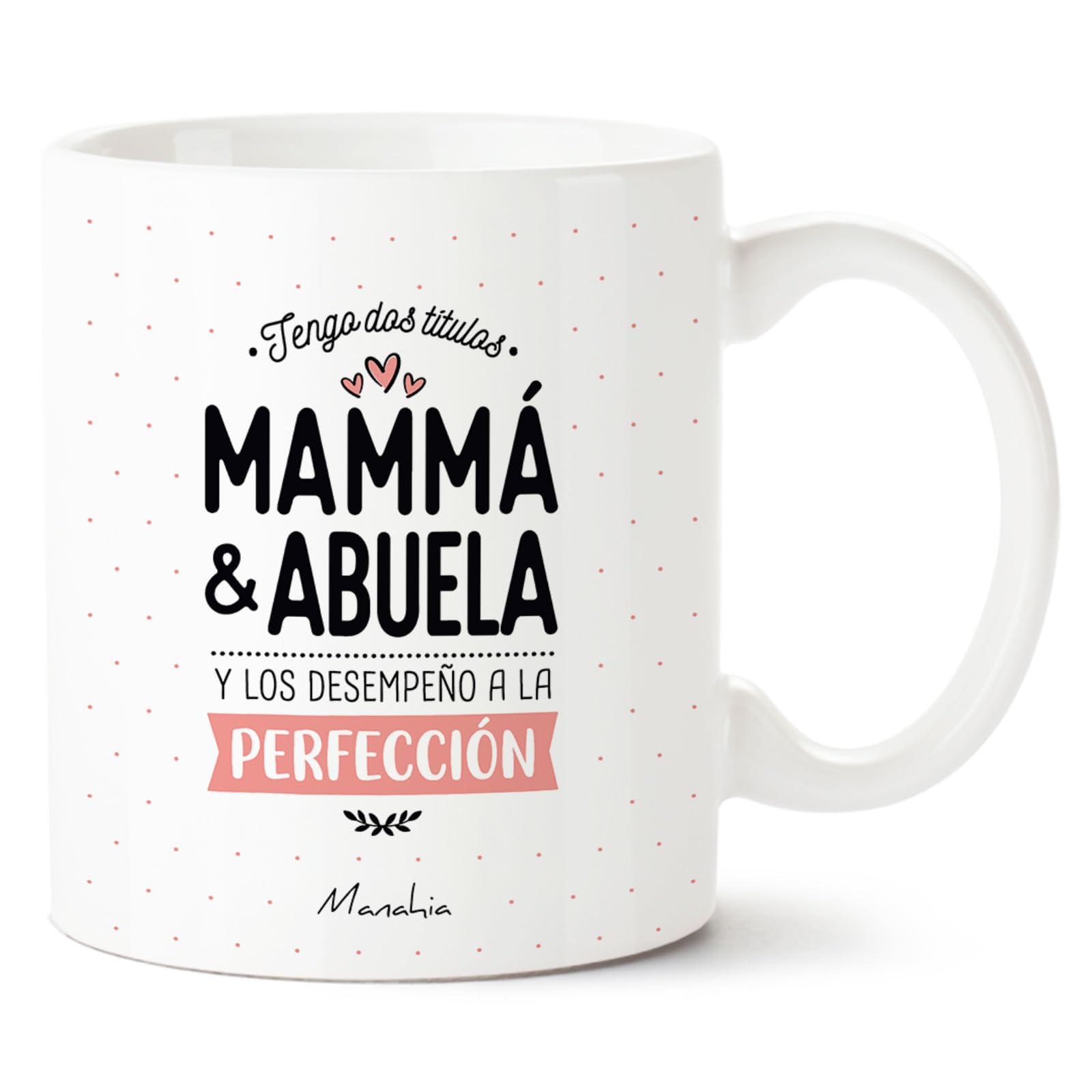 Manahia - Taza Mamá Abuela, desempeño ambos titulos a la perfección | Detalle Original Emotivo Navidad, Día de la Madre, de los Abuelos, Futura Abuela | Idea Sorpresa Anuncio Embarazo | Con Caja Kraft