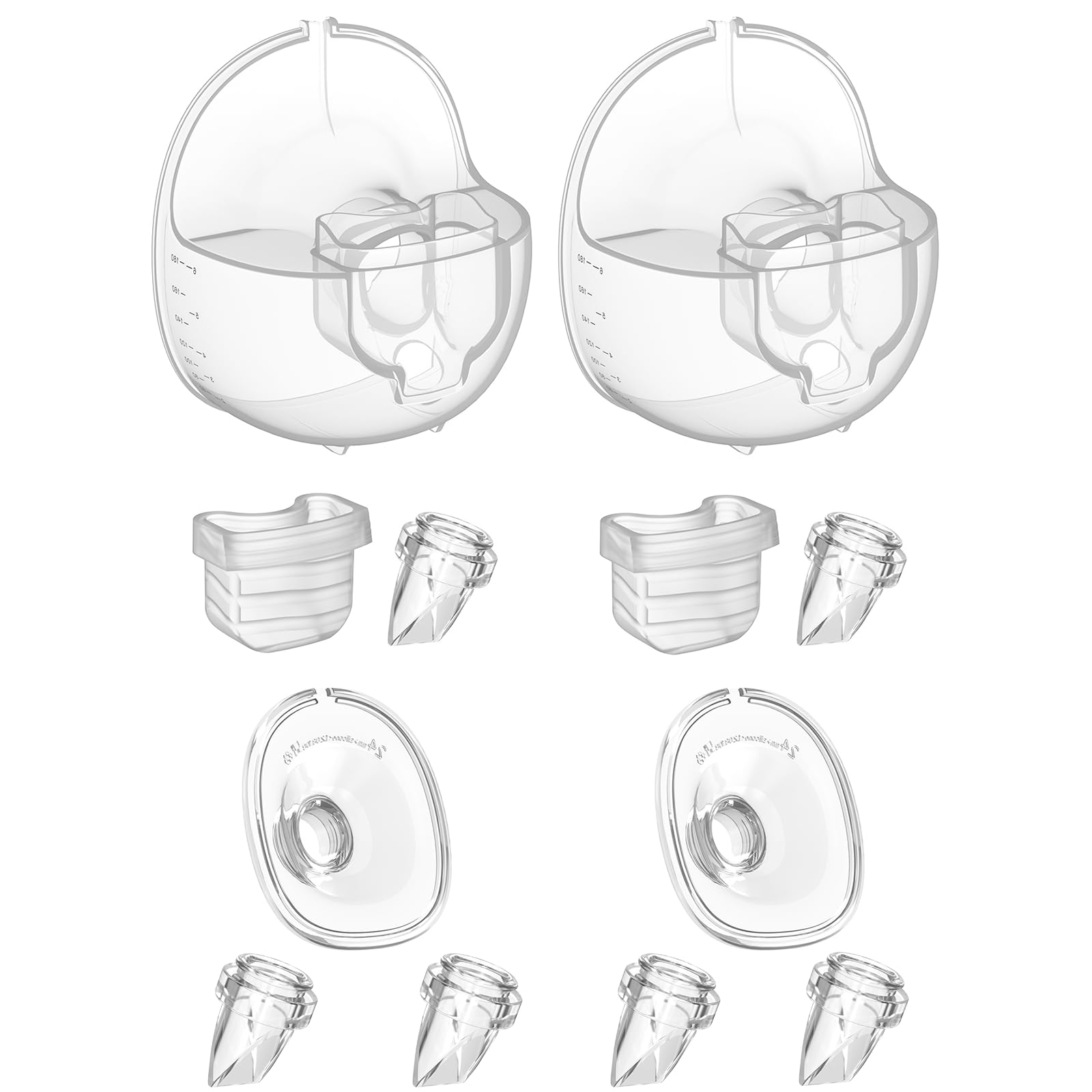 Milchpumpe Ersatzteile Flansch Schild 24mm Duckbill Ventil Silikon Membran Milchauffangschalen Die Pumpset General Gesamter Zubehör Tragbar Kompatibel mit MOMMED Mumgaru S18 S21, 2-Pakete 12-Stücke