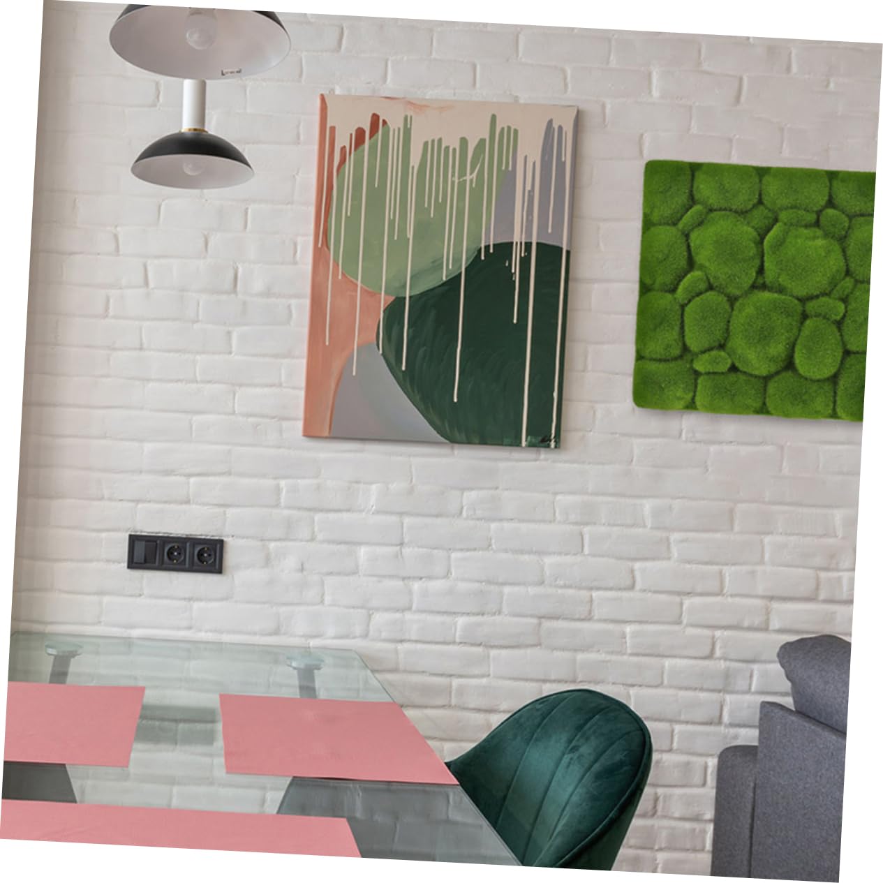 Zerodeko Pannello Decorativo Verde Effetto Realistico in Muschio Artificiale 3 Pezzi Facile da Installare Quadrato in Schiuma per Decorazioni Fai-da-te e Pareti