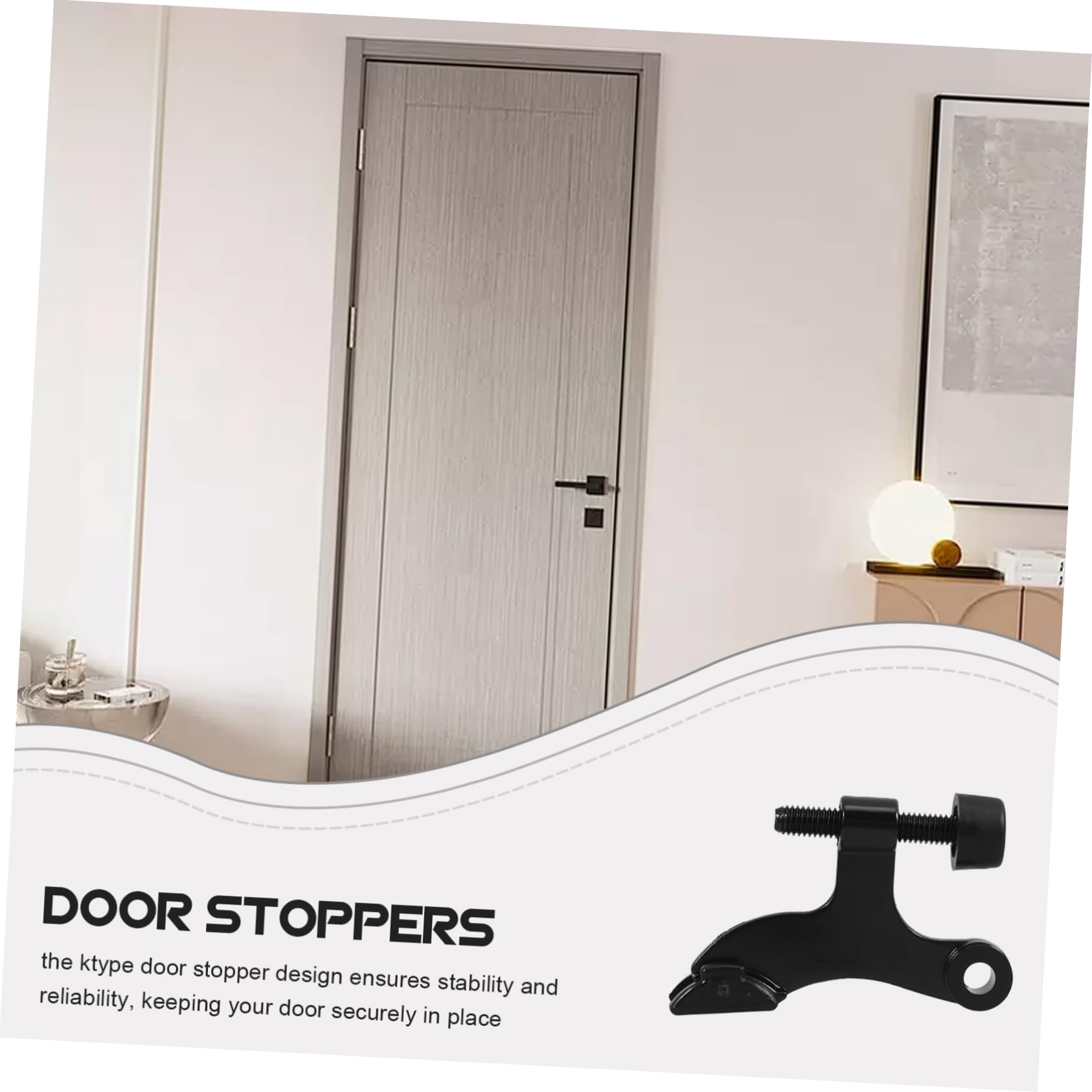 Tope de Puerta 12 Piezas, con Bisagra de Aleación de Zinc, Negro, con Revestimiento Antioxidante y Diseño Reforzado para Hogar y Oficina