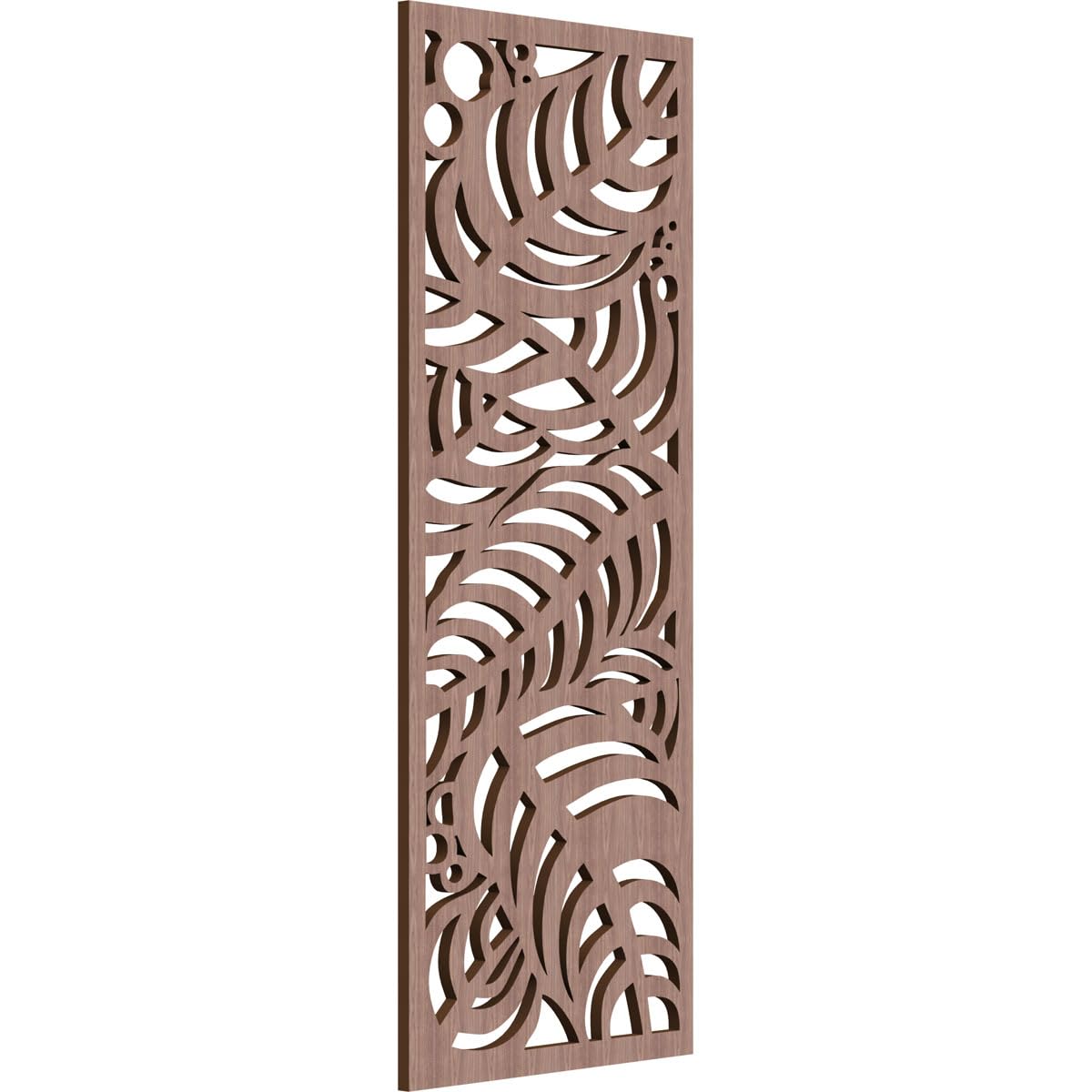 Mills Decorative Pierced Fretwork Wood Wall Panels, 13 3/8"W x 34 3/8"H x 3/8"T, Walnut
