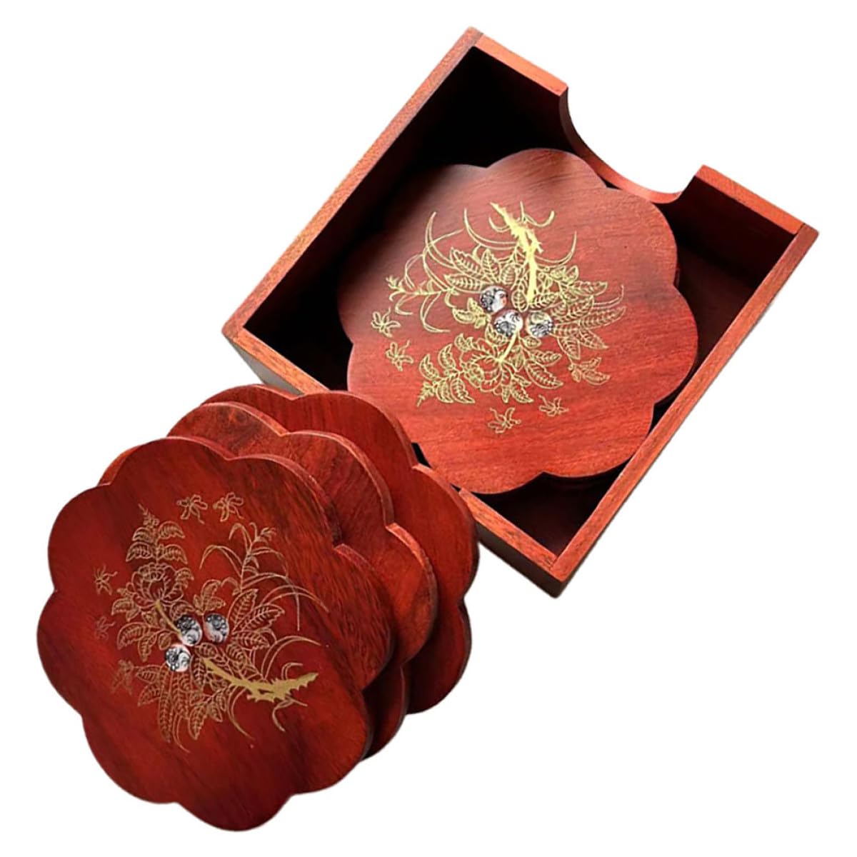 Protection surface cuisine ERINGOGO dessous de plat thermique en bois massif rouge