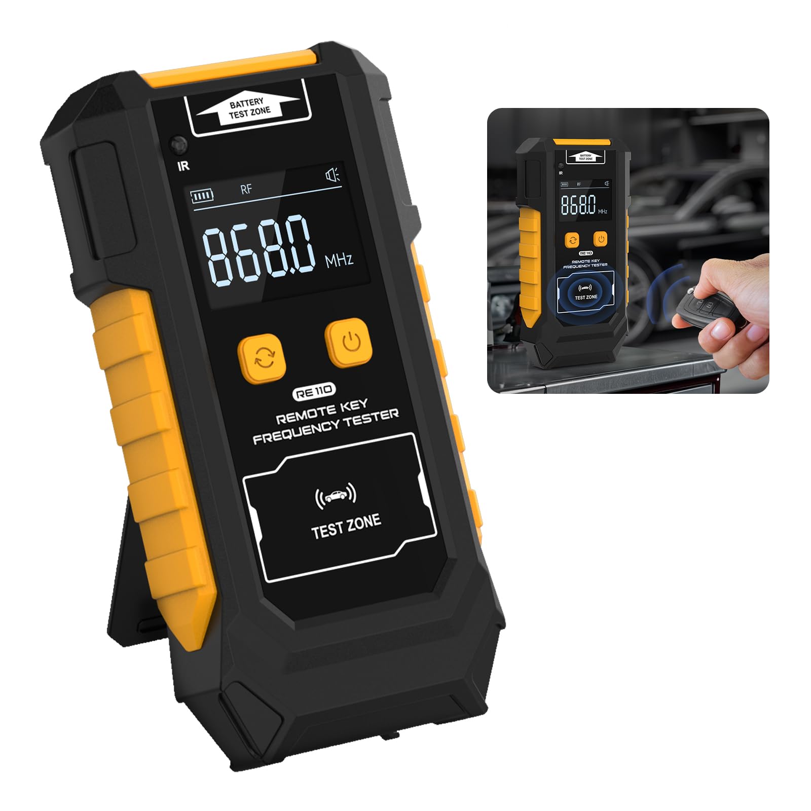 Probador de frecuencia de control remoto, 433 MHz, 868 MHz, 902 MHz, mando a distancia, fuente de alimentación doble, medidor de frecuencia digital con detección de infrarrojos, detección de