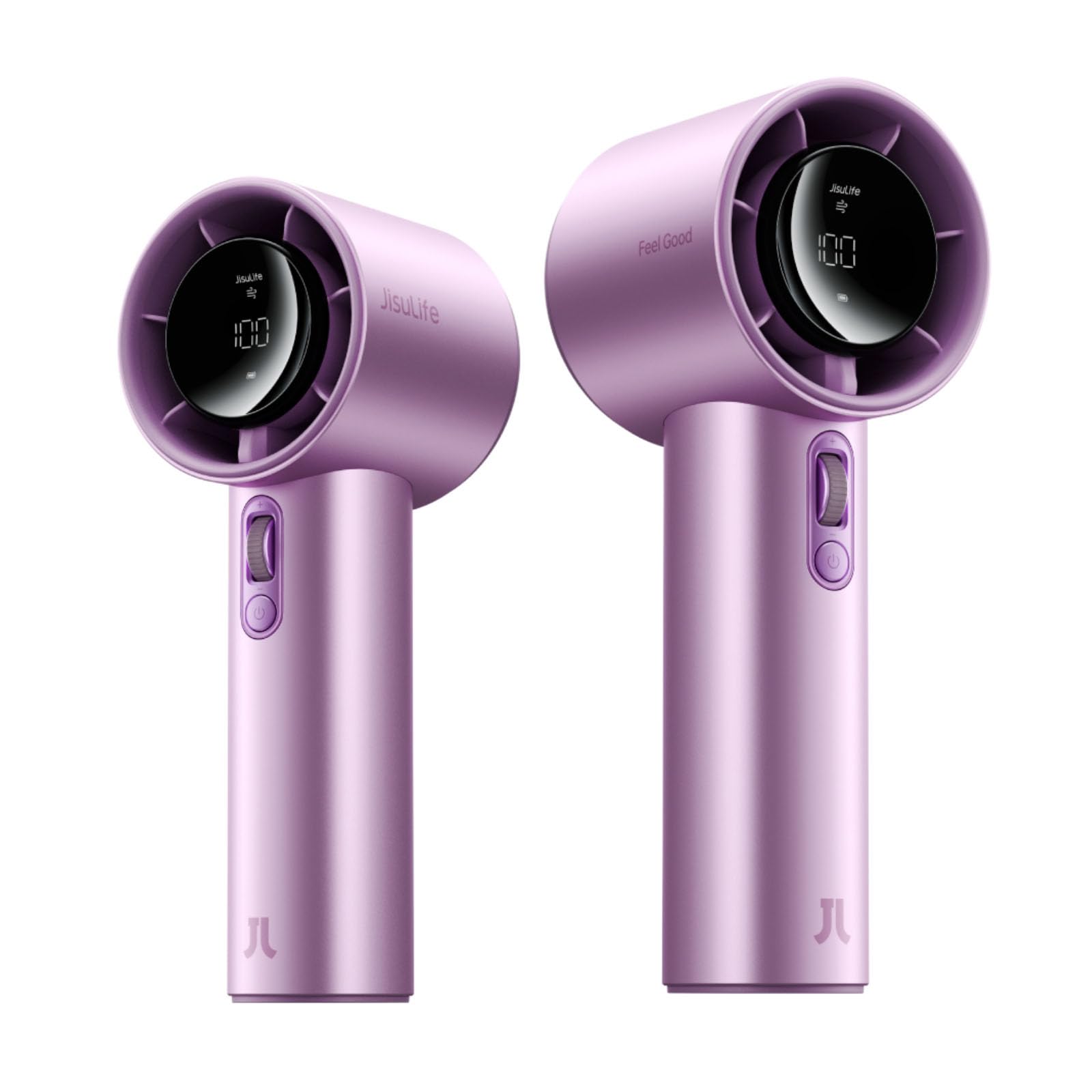 JISULIFE Handheld Fan Pro1S - Next-Gen Airflow: Up to 40h Runtime, Electroplated Body - Luxury Shine, 1-100 Speed Scroll Wheel, 5000mAh-Portable Fan for Travel, Gifts for Women Men(Chrome Purple)