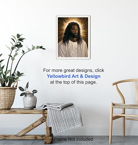 Miniatura 6 de Jesus Wall Decor for Black Men - Christian Wall Art Jesus Poster for Women - Bible Verse Black Art Man cave Decor - masculine Religious Wall Art -