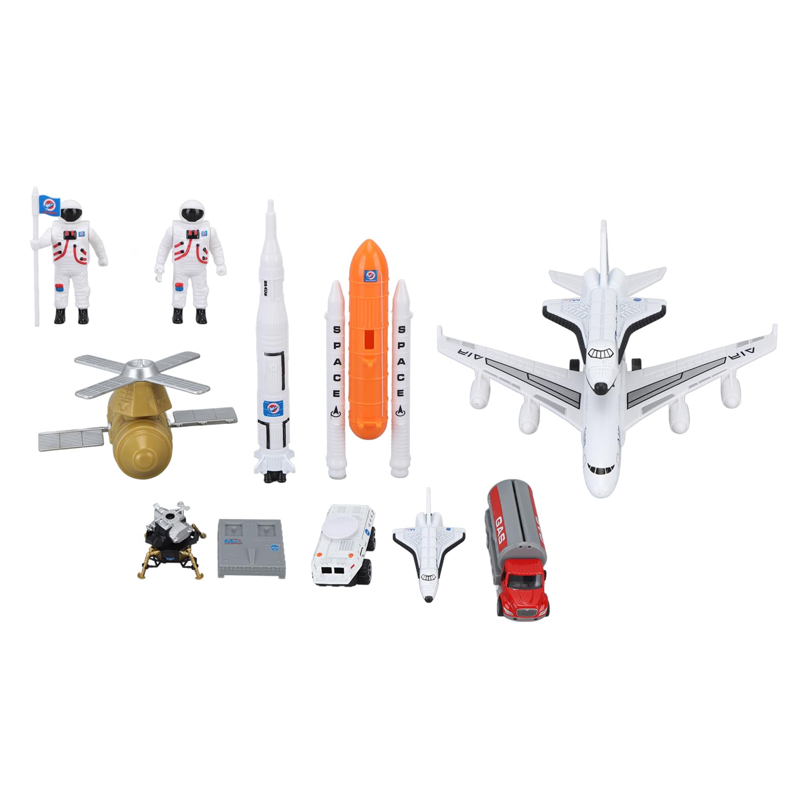 Sxhlseller Jouet de Navette Spatiale en Alliage éducatif, Conception Réaliste pour Enfants, Ensemble de Fusée Durable pour L'imagination Spatiale, Ensemble de Jouets Spatiaux (Combinaison d'avion et