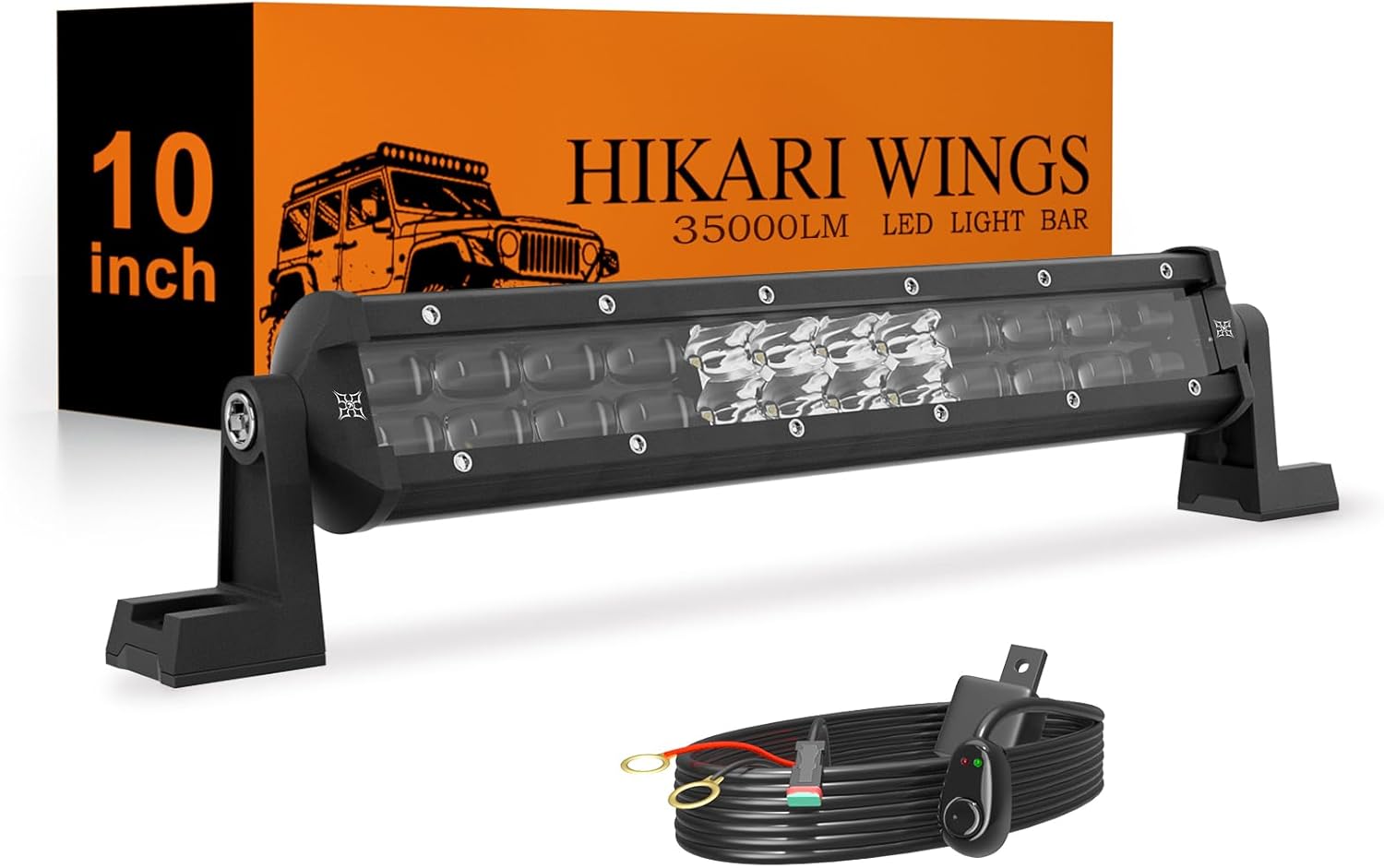 HIKARI WINGS 2026 New 30 Inch LED Light Bar, 70,000LM Off Road, 70W Spot Flood Combo Beam, IP68 Waterproof with 12V/24V Wiring Harness Kit for Driving Truck Pickup SUV ATV UTV