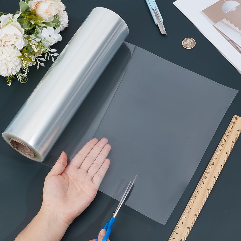 BENECREAT Fogli di Plastica per Stencil 30Mx30cm, Rotoli di Fogli di Acetato Da 4 mil, Rotolo di Carta per Stencil In PET per Macchina Da Taglio Artigianale, Materiale Modello Trasparente