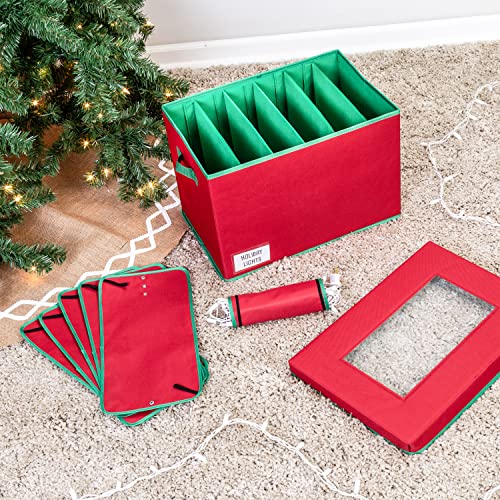 Honey-Can-Do Christmas Tree Lights Storage Box With Handles, Red Sft-09193 Red #TOP19
