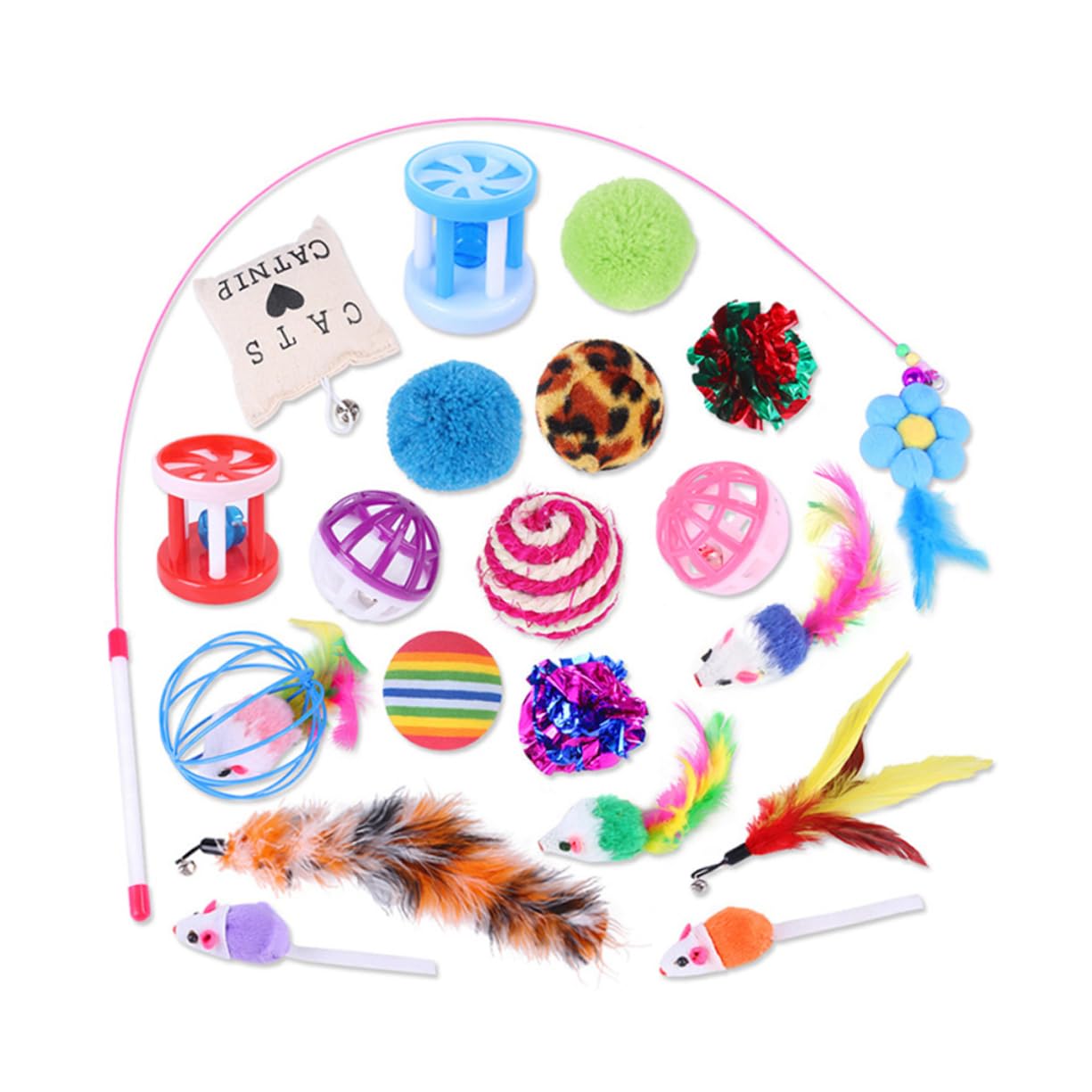 DOITOOL 60piezas Juguete Interactivo para Gatos De y Accesorios para Estimulación y Diversión para Mantener Tu Gato y Saludable