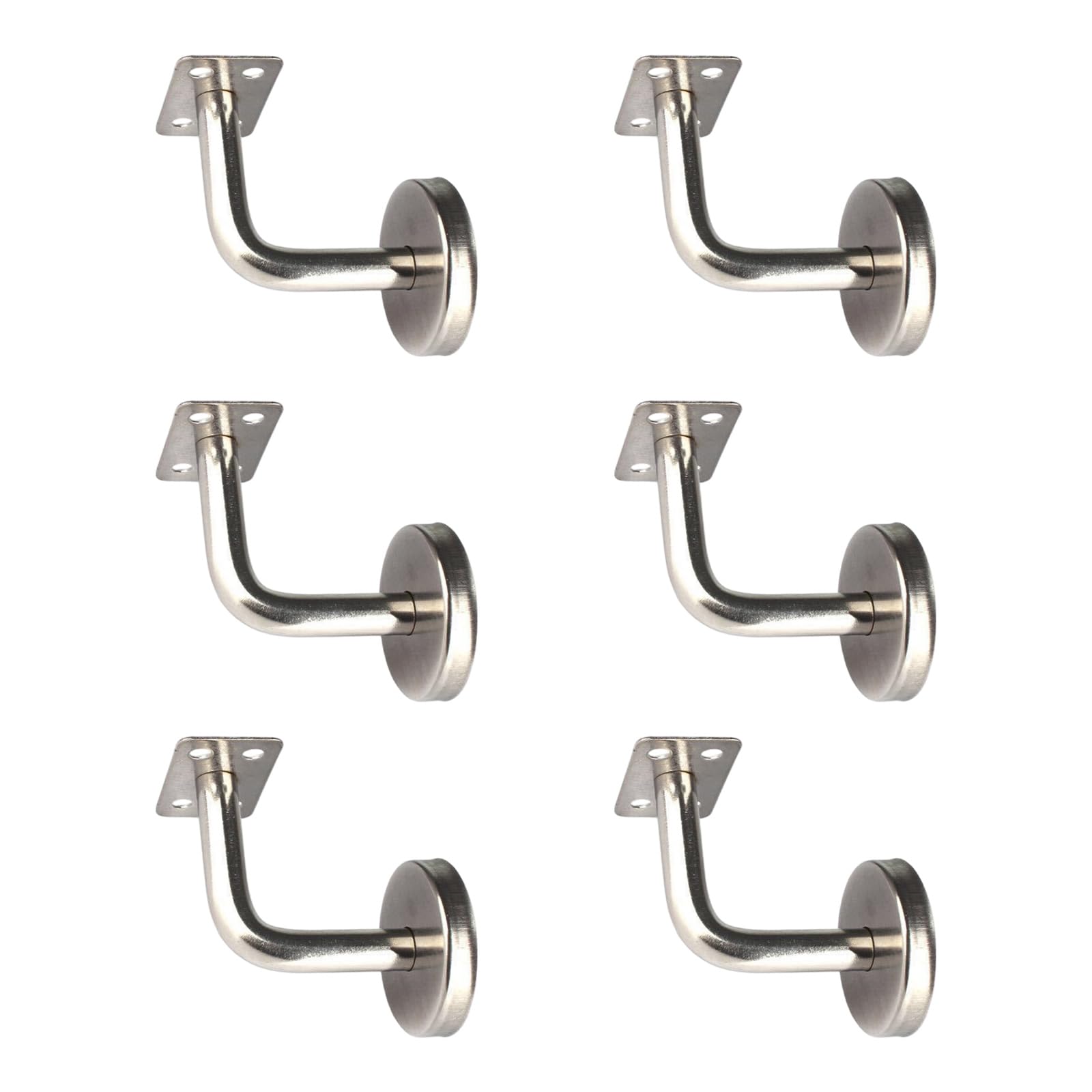 6Pcs Stainless Steel Stair Handrail Bracket Stair Railing Guardrail Fixed Bracket for Wood, Guardrail, Railing Stainless Steel Handrail