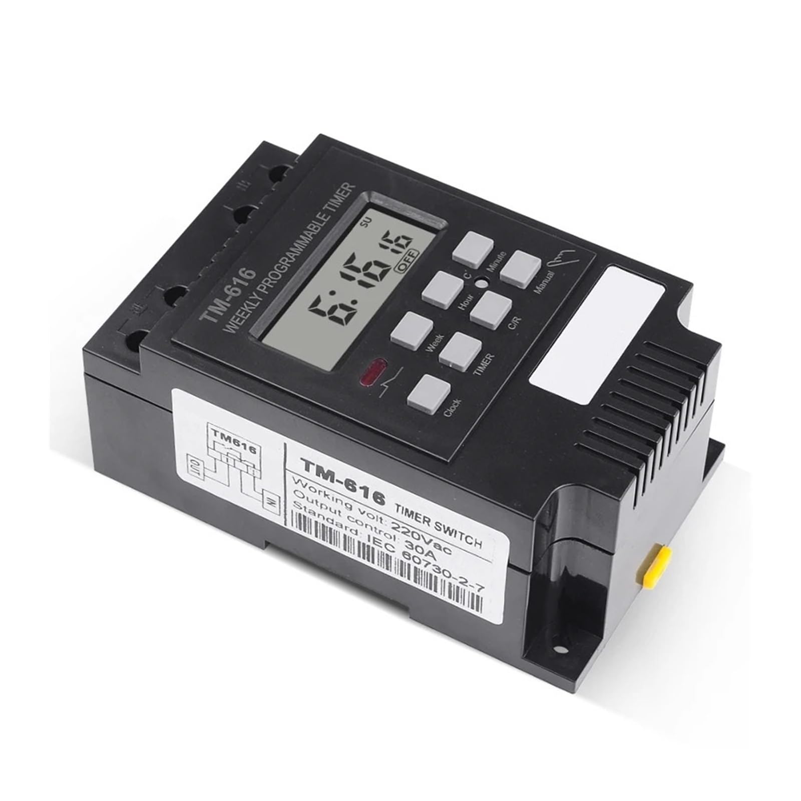 DEBLAN Carga 30A relé de Tiempo 7 días Temporizador Digital programable Interruptor Tiempo de Control de relé 110V 120Vac Montaje en Carril DIN