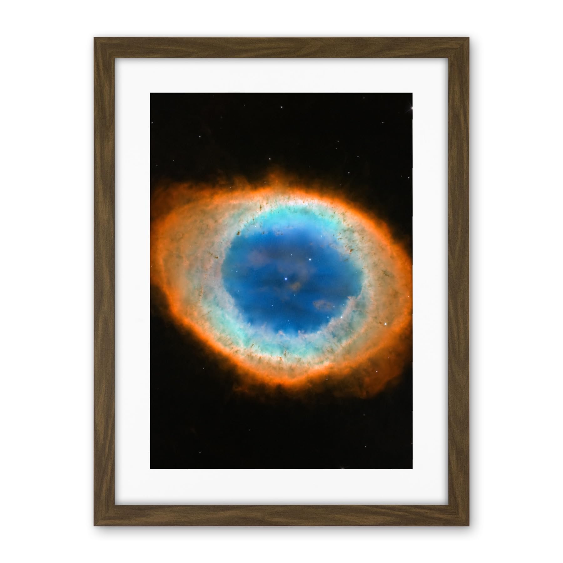 Artery8 Hubble Space Telescope Image Planetary Nebula Ring Blue Red Dying Star Formation Celestial Doughnut Of Gas And Matter Artwork Framed Wall Art Print 18X24 Inch