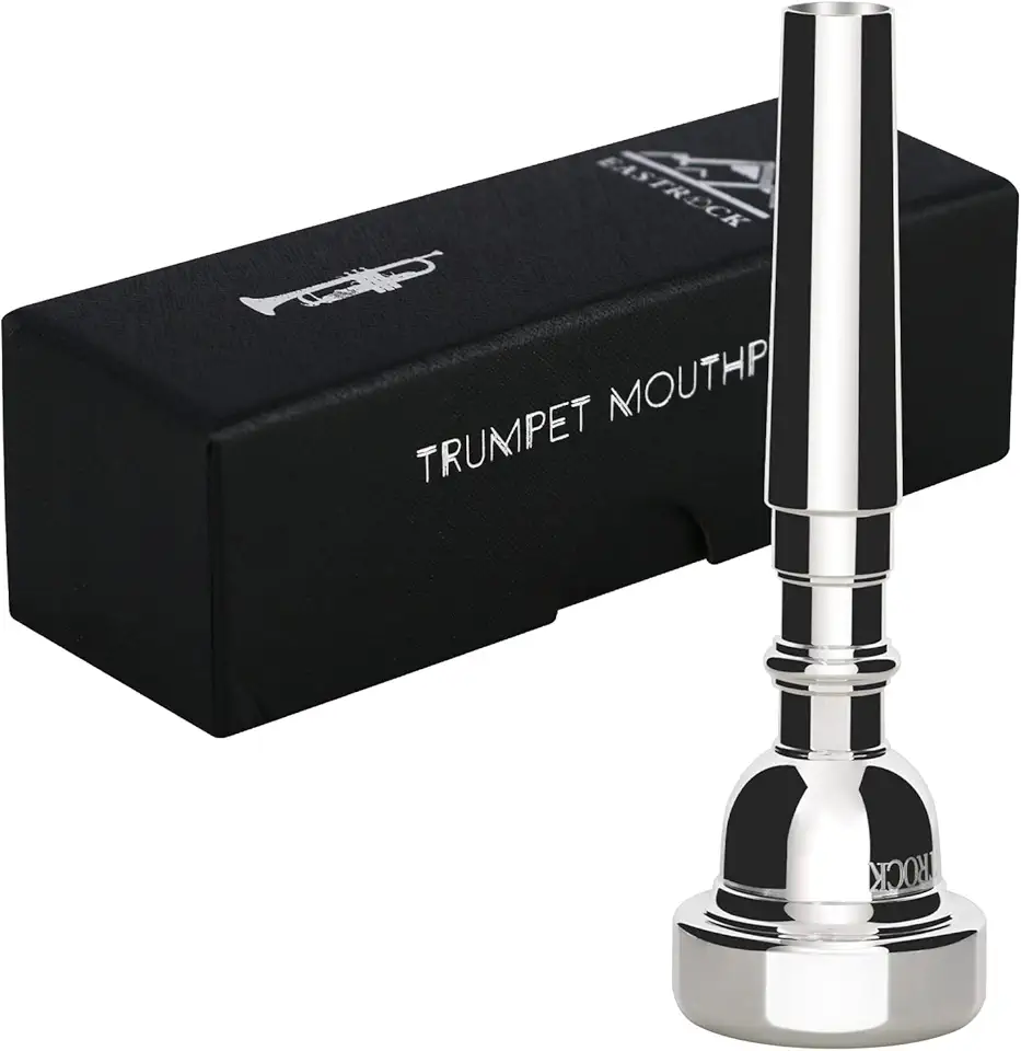 EastRock Bocal trompete 1.25C banhado a prata Bb trompeta bocal instrumento acessórios embalados a vácuo