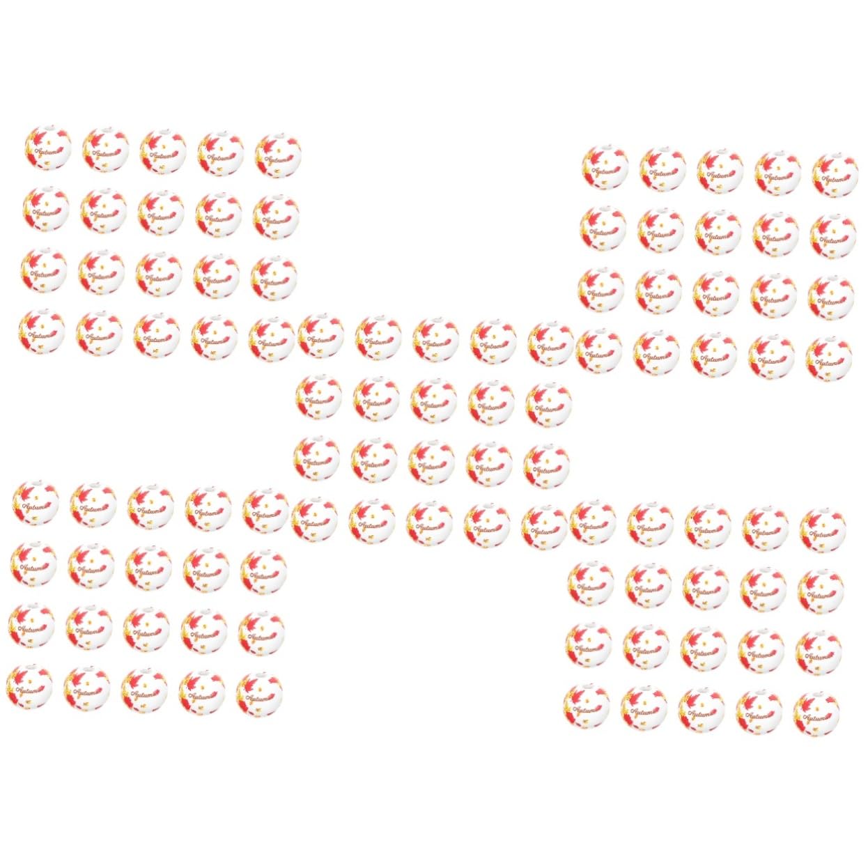 SHINEOFI 5 Juegos Bricolaje Cuentas De Madera Juguete Decoración Banda Rosario Boj Neón Campanas A Granel Macramé Decoraciones Luces De Hoja De Arce Borla Suculento Vine Orange 100 Uds * 5