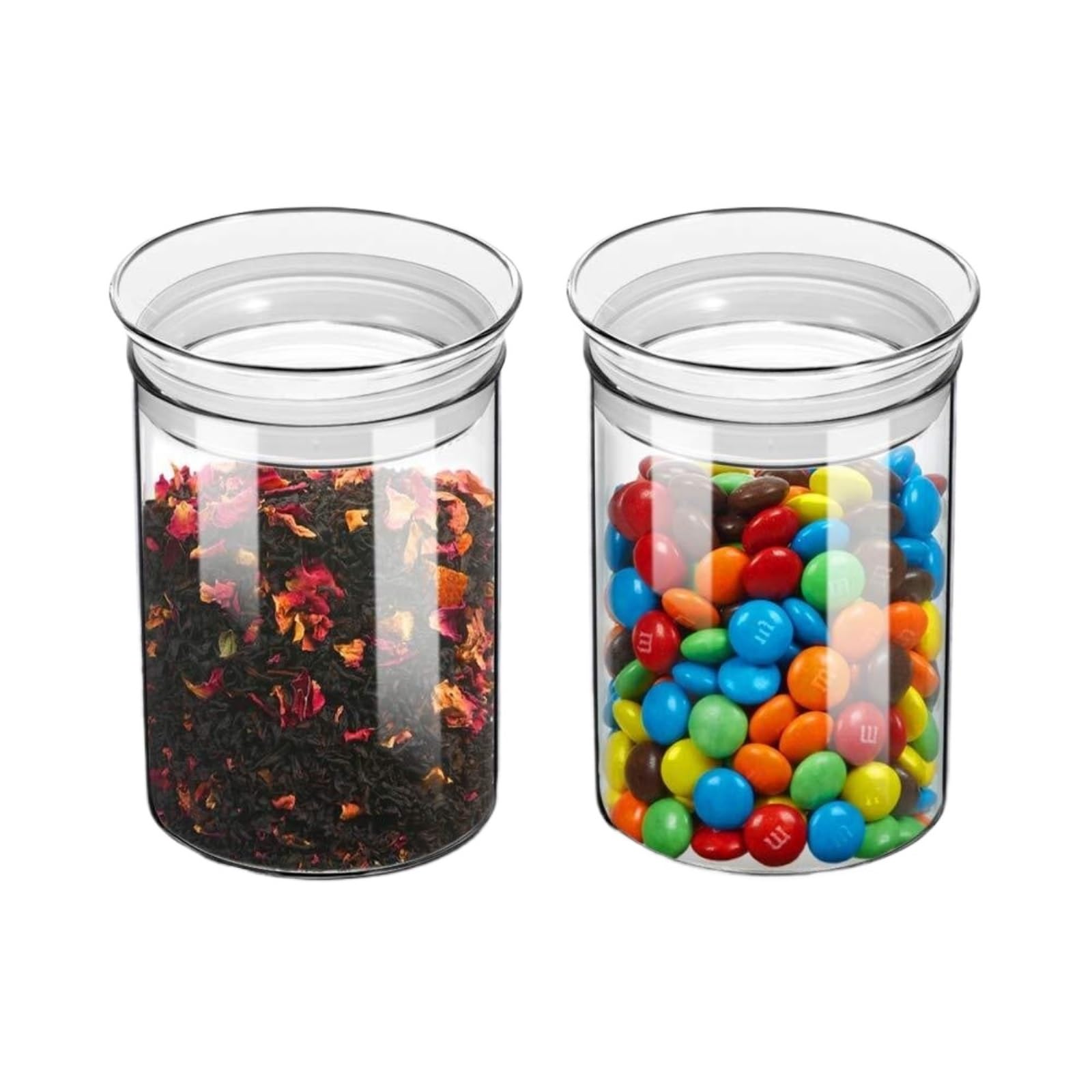AMULONG Sweet Jars Apothecary Set Of 2 Glass Jars Food Storage Canisters Sealed Can For Home Use Jars for Crafting(250ml)