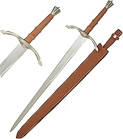 Vista 8 de Medieval Warrior Fantasy Claymore - Espada real con funda de cuero negro