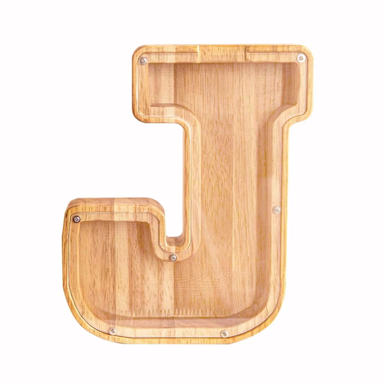 Amazon.co.jp: WeiDu77 Twenty-Six  英字アルファベットA-Zレター貯金箱、大容量透明木製アルファベット貯金箱、パーソナライズされたコイン貯金箱、名前DIYクリエイティブ購入の組み合わせ(J)  : おもちゃ