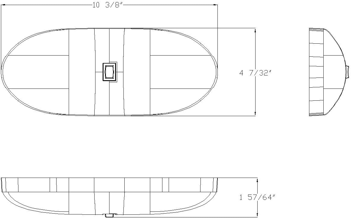 Lumitronics RV 12V Double LED Ceiling Dome Light - On/Off Switch - Removable Lenses : Automotive