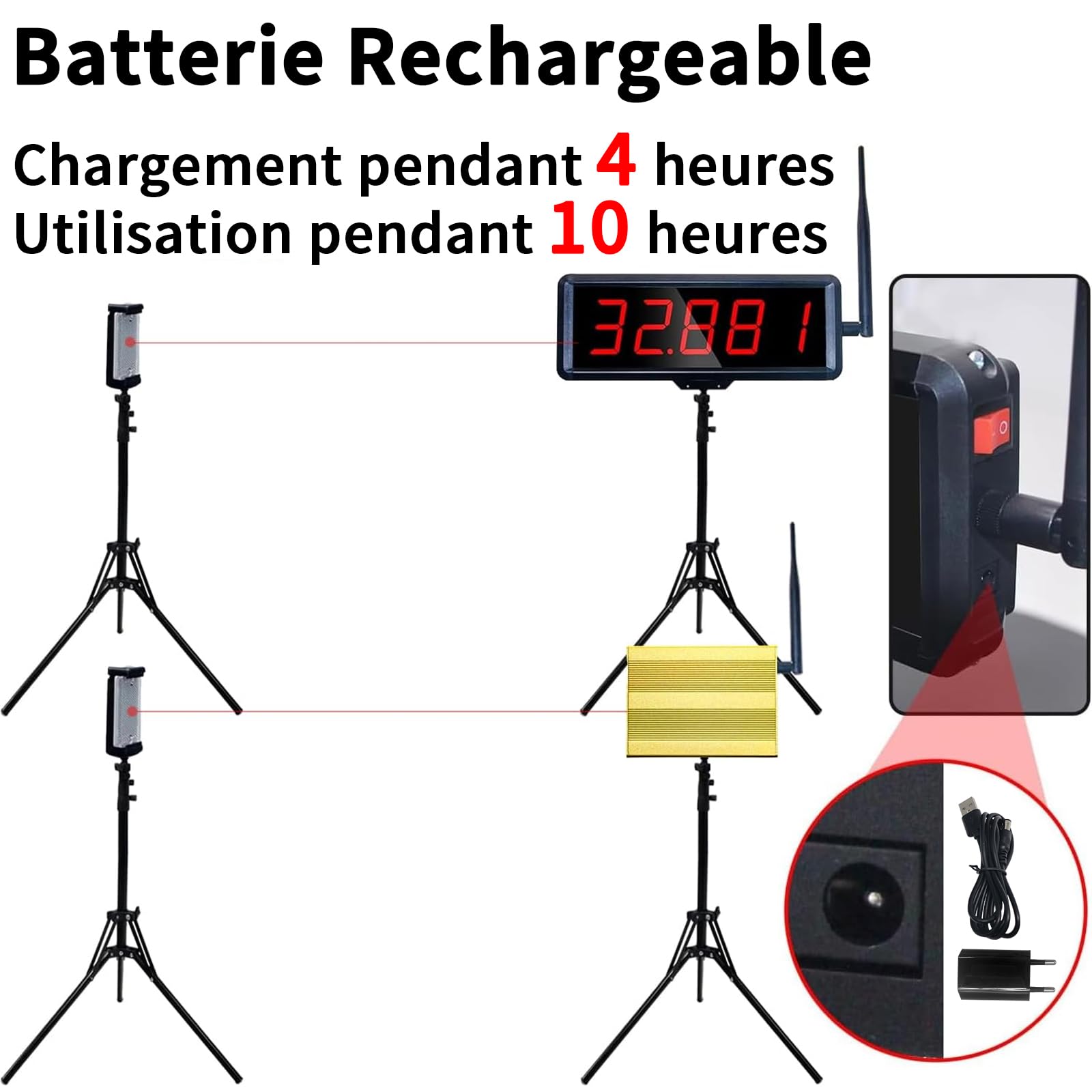 Minuteur Laser sans Fil pour Sprints, Système Laser 40-60 Yard Dash, Chronomètre électronique pour Course à Pied & Piste, Montre de Course avec Affichage Haut, Mesure de Vitesse