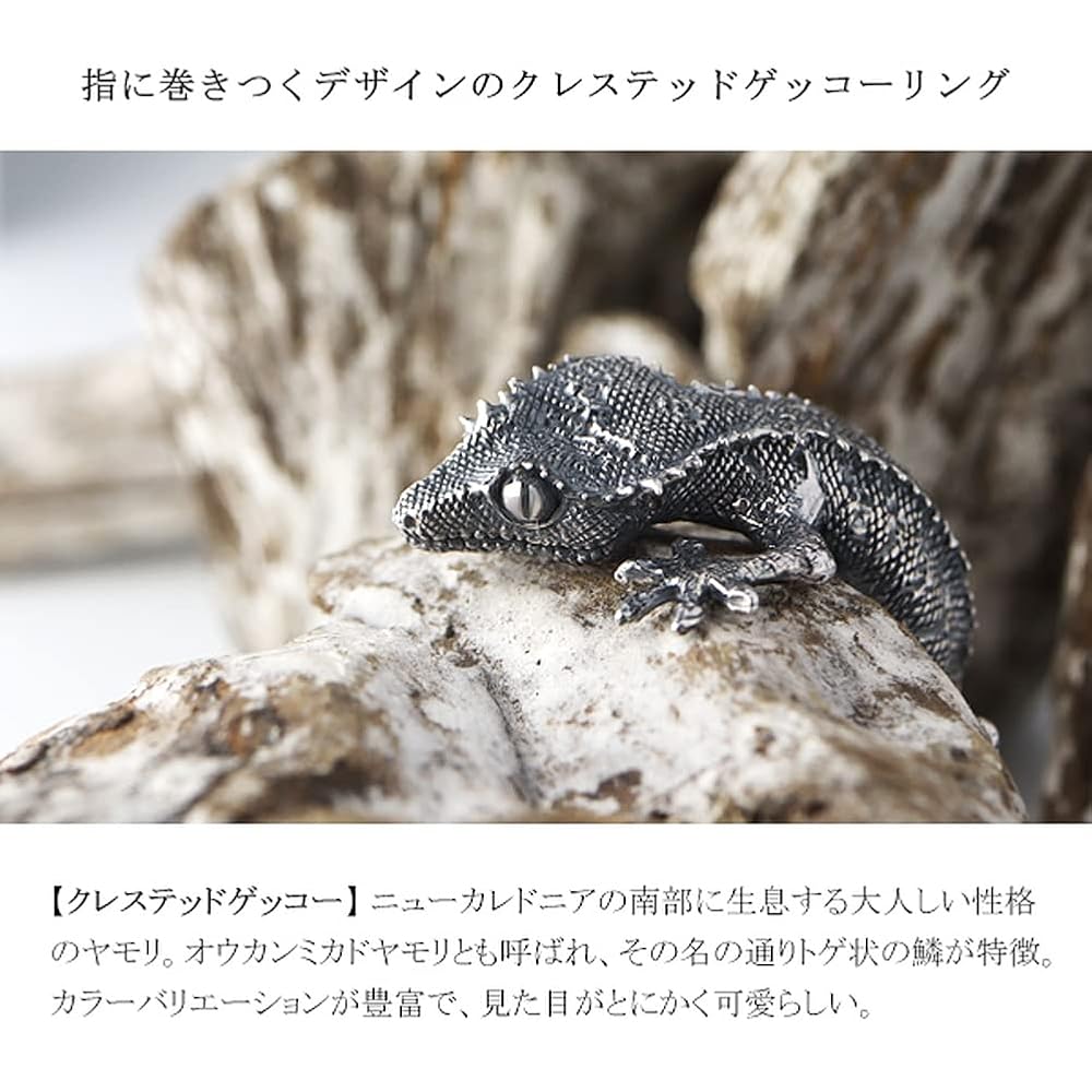 ゴールドアイズ　Cold I's シルバー　リング　クレステッドゲッコー　爬虫 ゴールドアイズ Cold I's シルバー リング クレステッドゲッコー