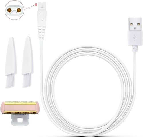 Body - Cabezales de repuesto para afeitadora y cargador para acabado táctil, cuerpo impecable, afeitadora y recortadora con 2 cepillos de limpieza