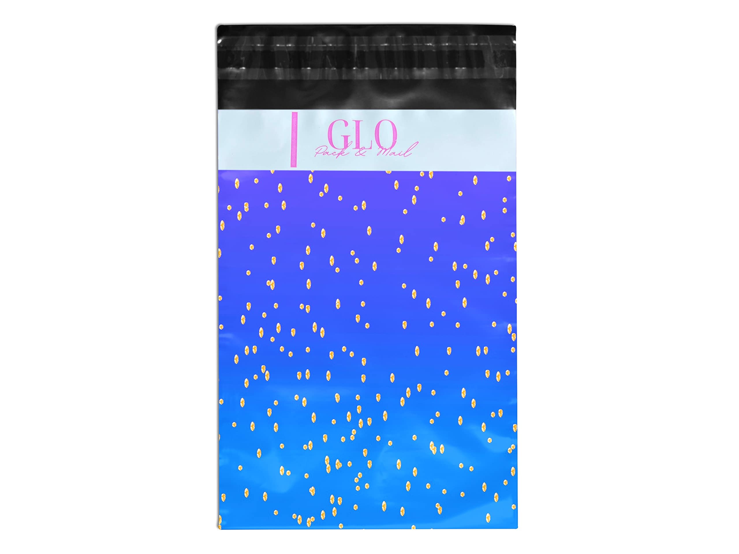 Poly Mailers 6x9 - 100-Pack Mailer Set Extra-Thick Bag with Self-Seal Adhesive Strong Mailing Envelopes Envelope Polymailers Cute Polymailer Package Bags (Blue and Gold)