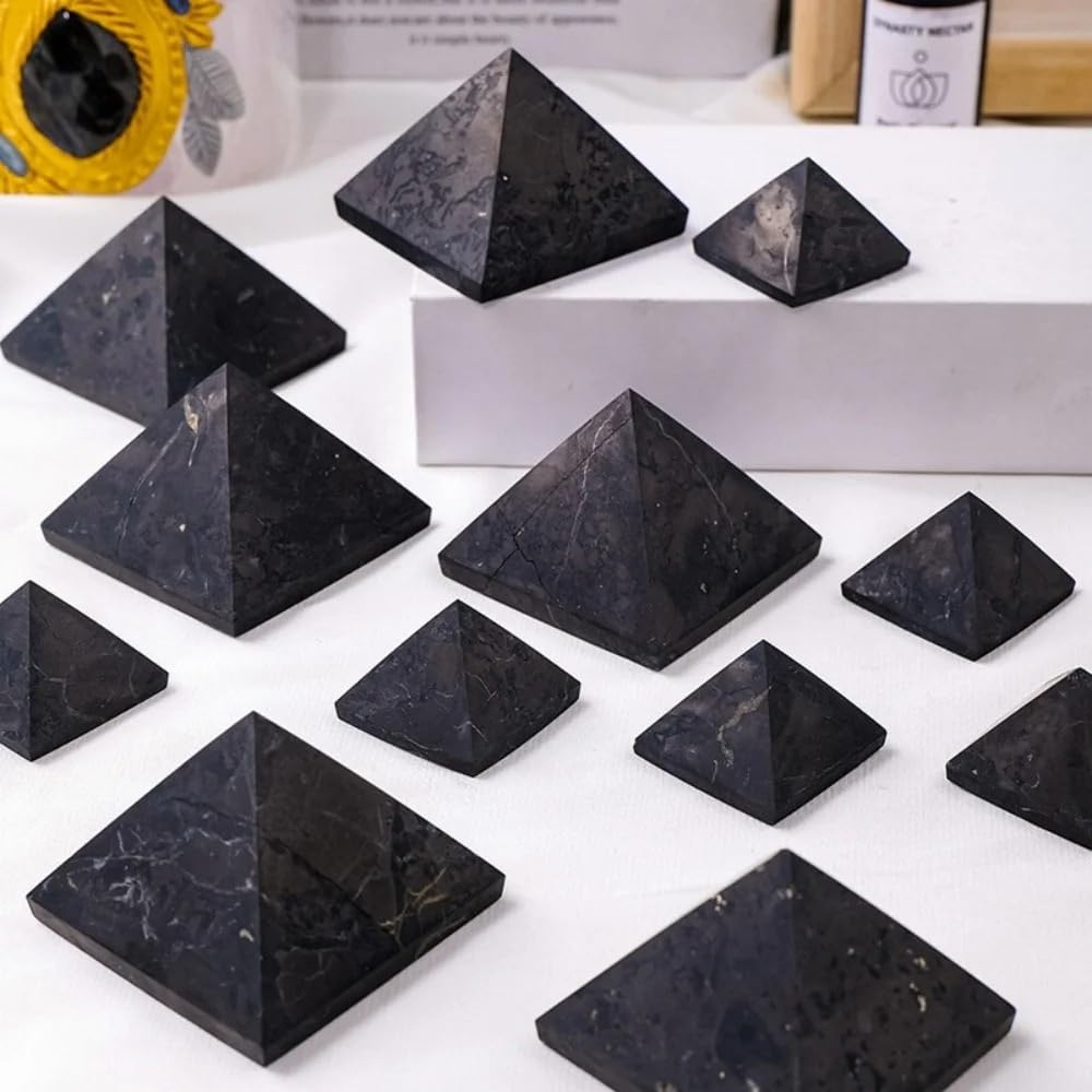 AARTERZZA 1pc 6cm Pyramid Gemstone Raw Crystal Crafts Black Decoratio