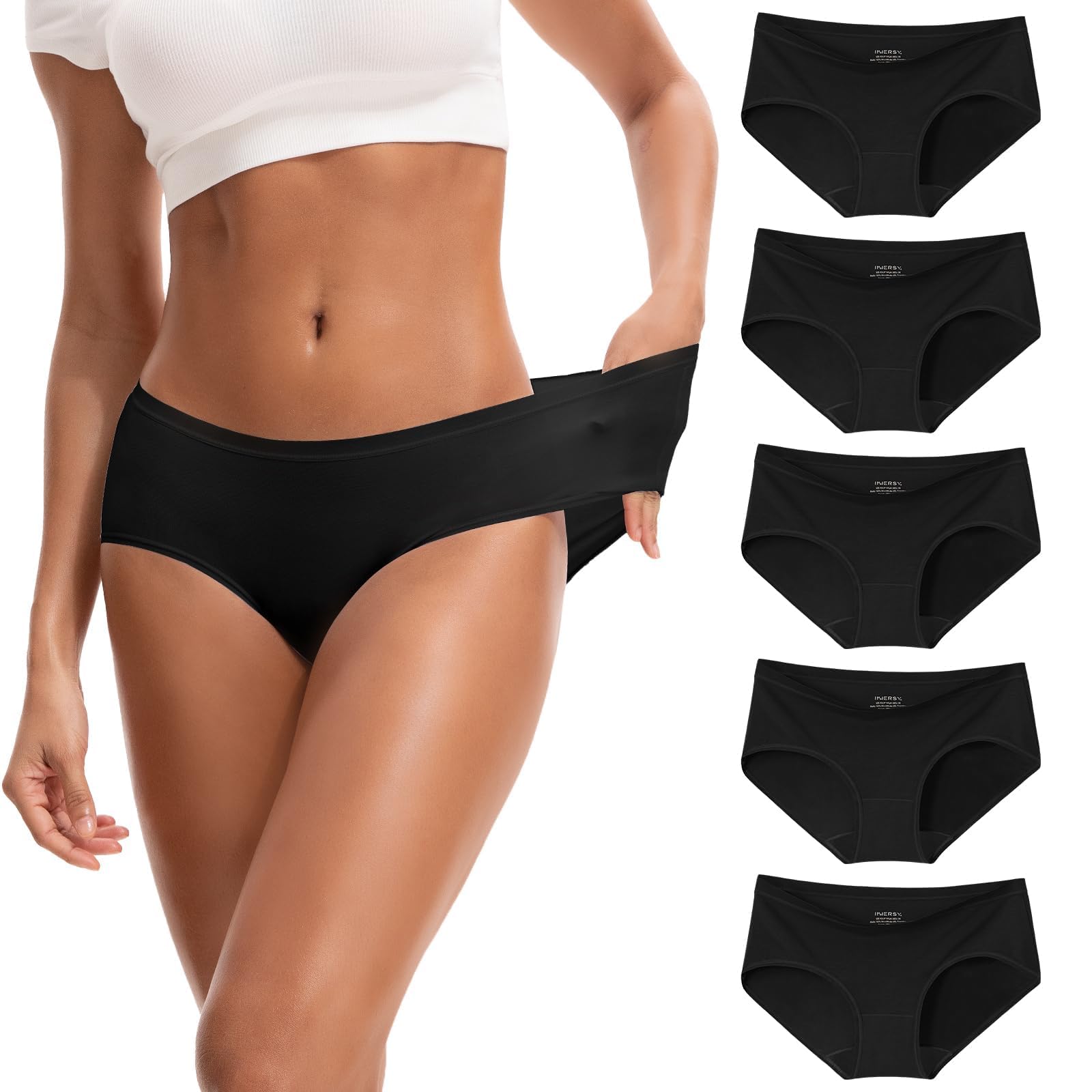 INNERSY Women's Soft Thin No Show Modal Underwear 5-Pack