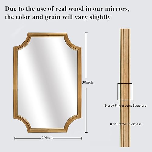 Miniatura 3 de Espejos de baño para pared, esquinas festoneadas completas, arco de esquina, espejo de baño para dormitorio o sala de estar, espejo con marco de