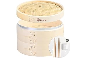 10.6-Inch Bamboo Steamer Basket With Stand - The Ultimate Device for Healthy, Efficient Food Preparation