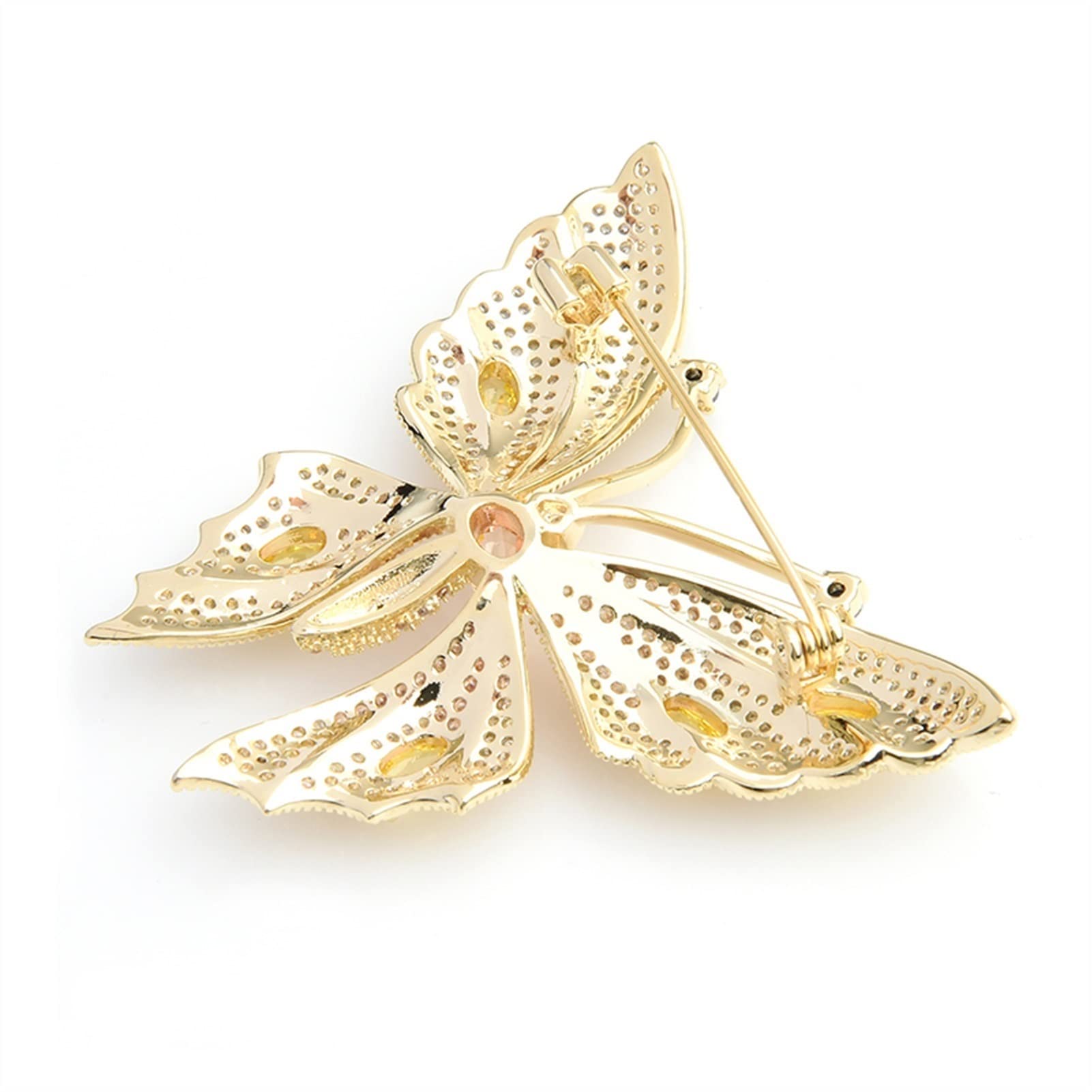 Broszka przypinki do klapy Panie Moda Akcesoria Panie Elegancki Cubic Cyrkon Butterfly Broszka Insekt Kształt Party Bankiet Broszka dla Kobiet Dziewczyn Kostium Akcesoria