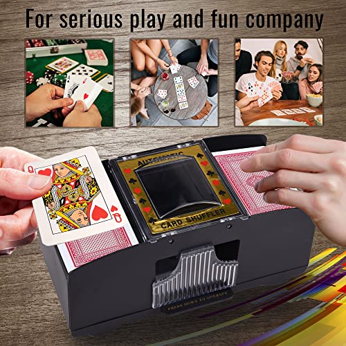 Aoper Automatic Card Shuffler - Electronic Casino Poker Card Shuffling Machine - Battery Operated Plastic Cards Mixer - 2 Deck Playing Cards For Home & Party - 2M Usb Line #TOP5