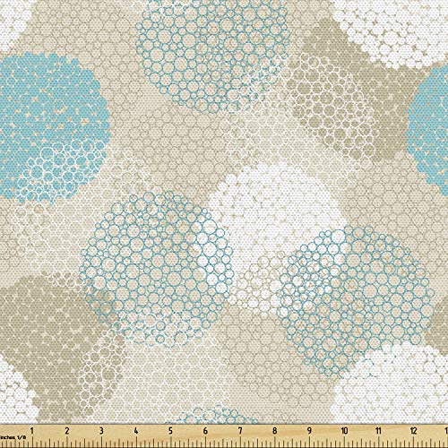 Ambesonne Abstract Fabric by The Yard, Rounds with Smaller Dots