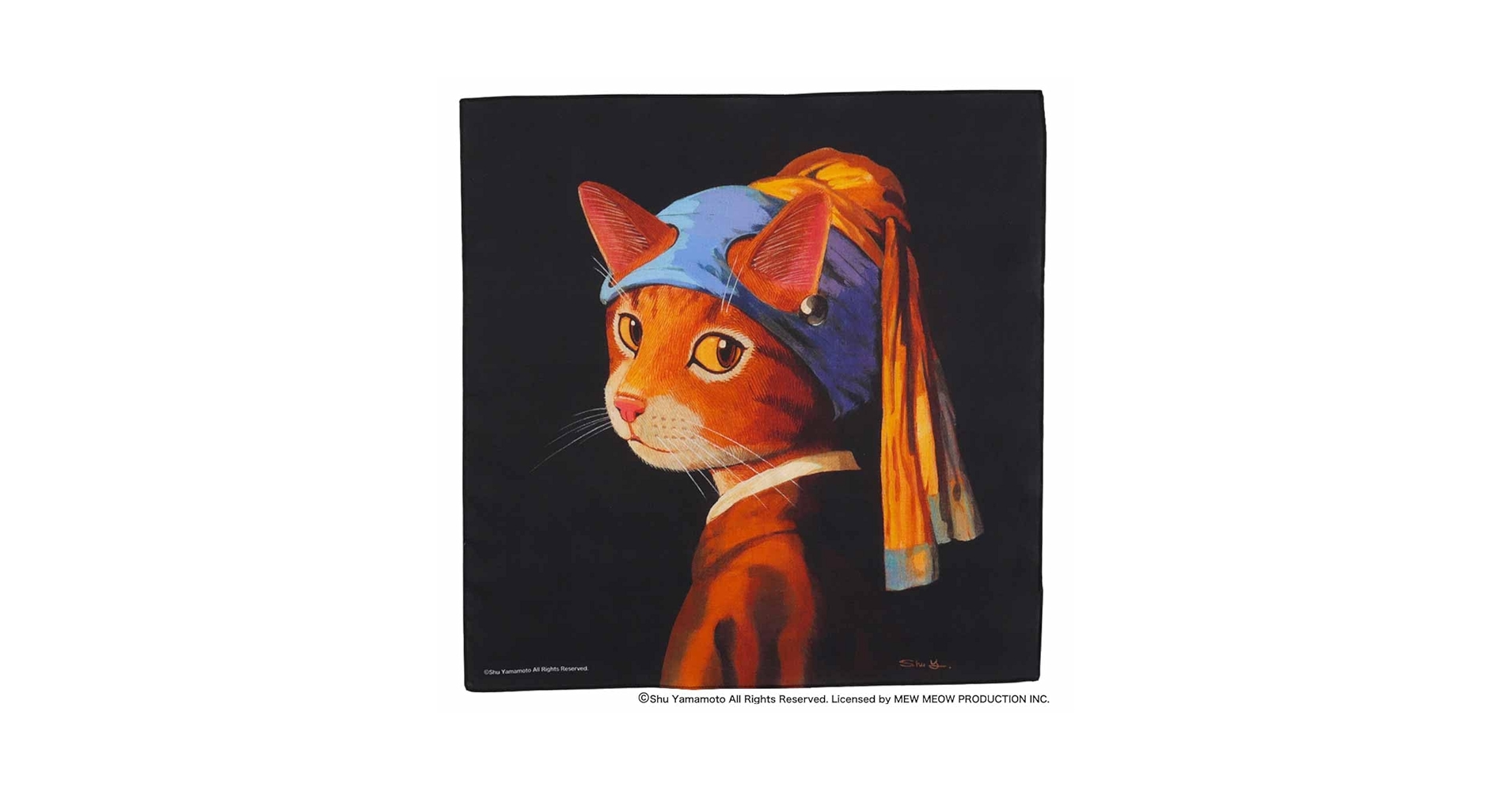 Amazon.co.jp: 【CAT ART】 キャットアート プリントハンカチ