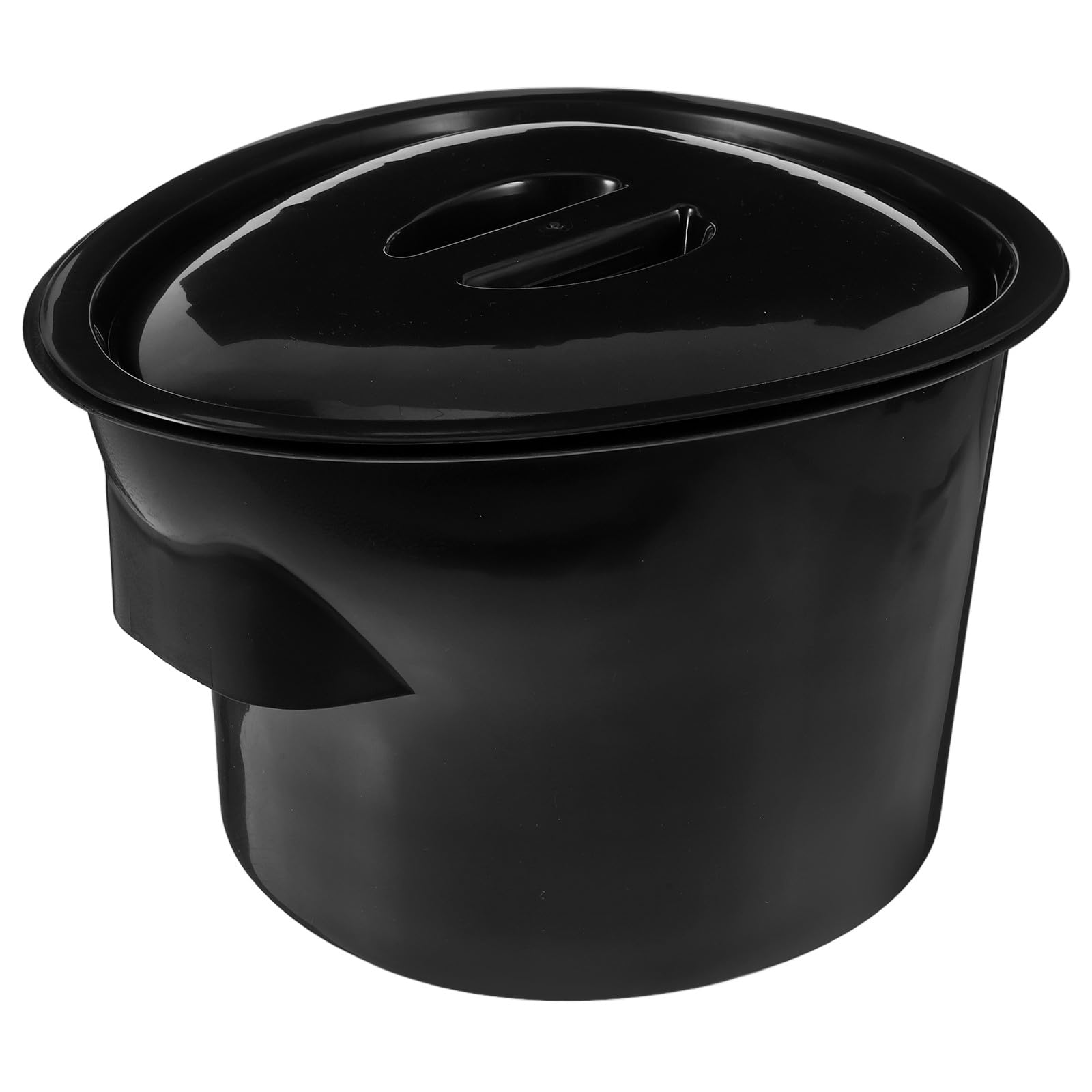 TOYANDONA Orinal para Ancianos con Tapa, Cubo de Orina de Plástico Negro, Recipiente Portátil para Orina, Bacinilla para Cuidado y Uso en Casa, Baño Portátil para Personas Mayores