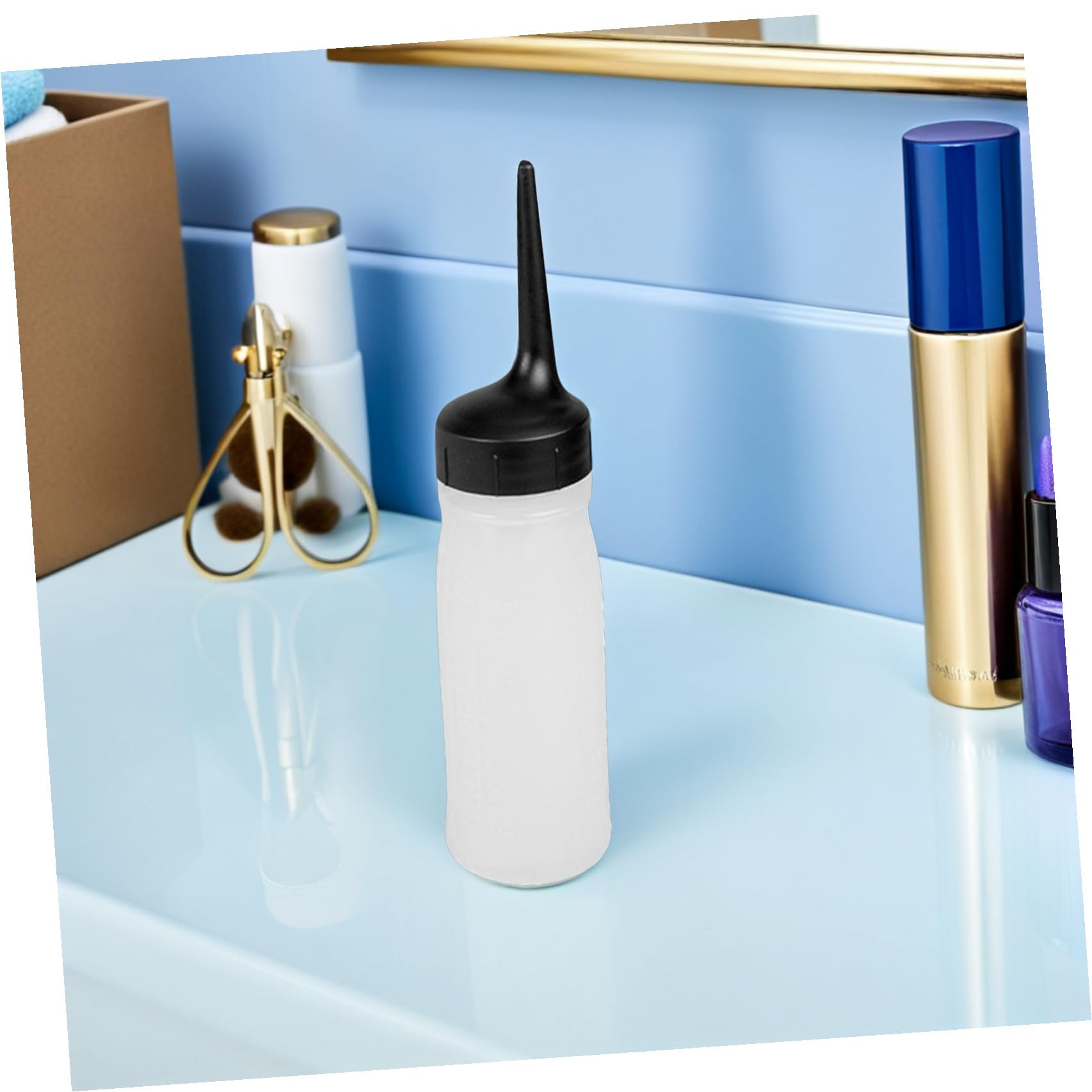 3piezas Botellas Aplicadoras De Tinte Cabello Recargables Punta Ángulo y Escala Graduada Exprimibles Para Salón y Tratamientos Profesionales De Peluquería