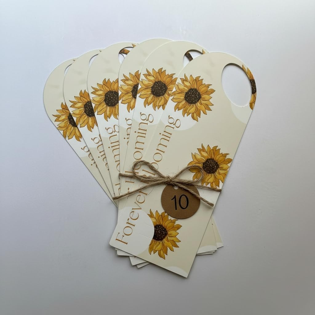 10 PCS “Forever Blooming” Sunflower Crochet Flower Holder Card | Decorative Bouquet Insert Display Card for Handmade Flower Gifts & DIY Floral Arrangements-image-8