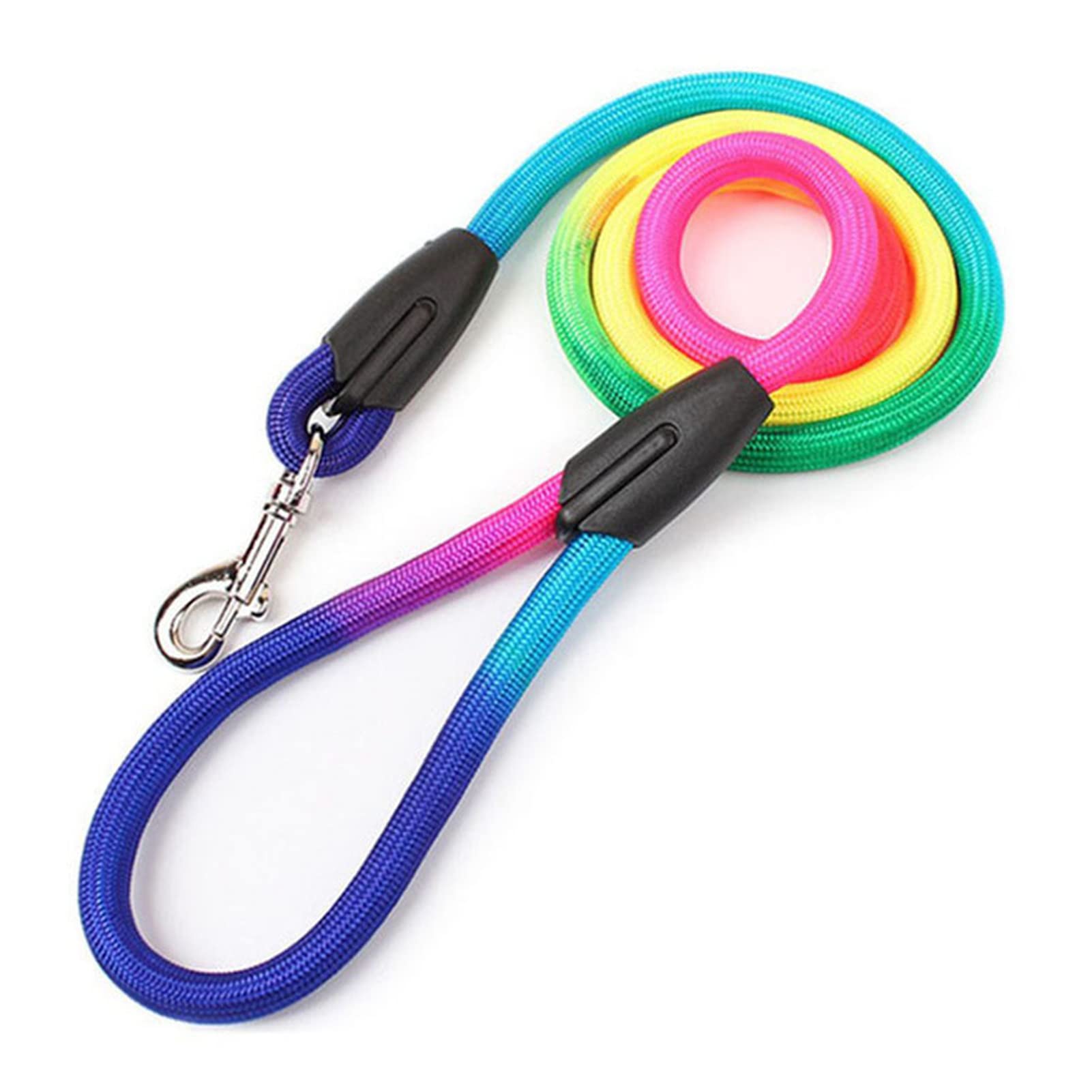 Seil Haustier Hundezubehör Nylon Regenbogen 1,2 mt Haustier Hundeleine Walking Training Leine Katzen Hunde Kabelbaum Kragen Leashes Strap Gürtel Seil Haustierleine Mit(Rainbow colors,Dia. 1.0cm)