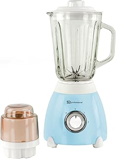 Blender Mélangeur Mixeur Dainty 500W avec doseur et broyeur en verre 1,5L - Bleu clair