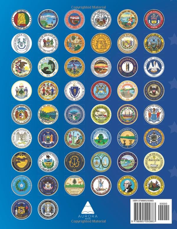 Miniatura 2 de U.S. STATES SEAL Coloring Book Color America with Pride, 50+1 Coloring Pages for children, young people and adults, Age 3 years and up