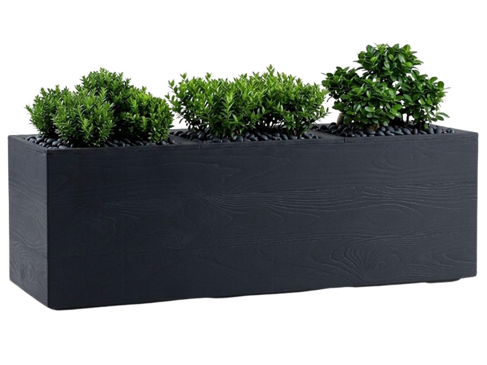 HowHomely Flower Pot Planter Anthracite 90 x 30 x H 30 cm Plant Pot on Wheels