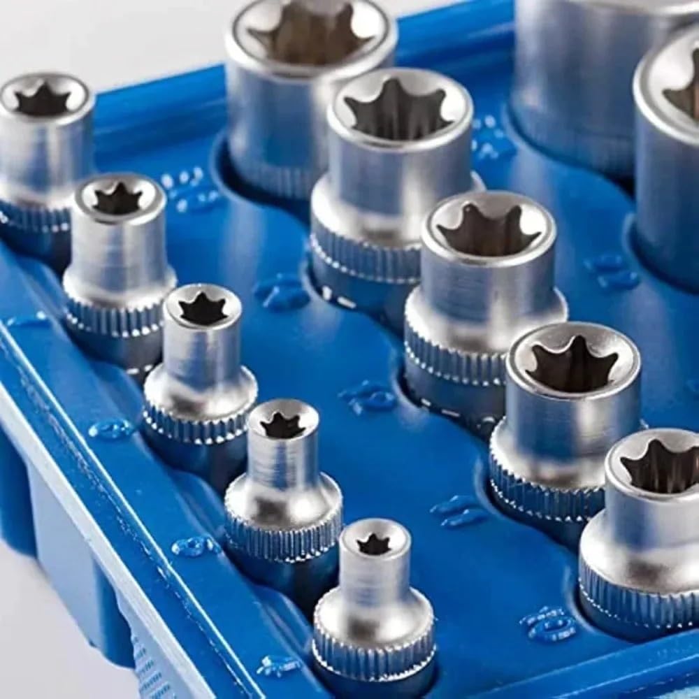 Zestaw nasadek gwiazdowych E-Torx z obudową Napęd 1/4, 3/8, 1/2 cala zewnętrznych E4-E24 Zestaw przedłużek(1-4 5PCS)