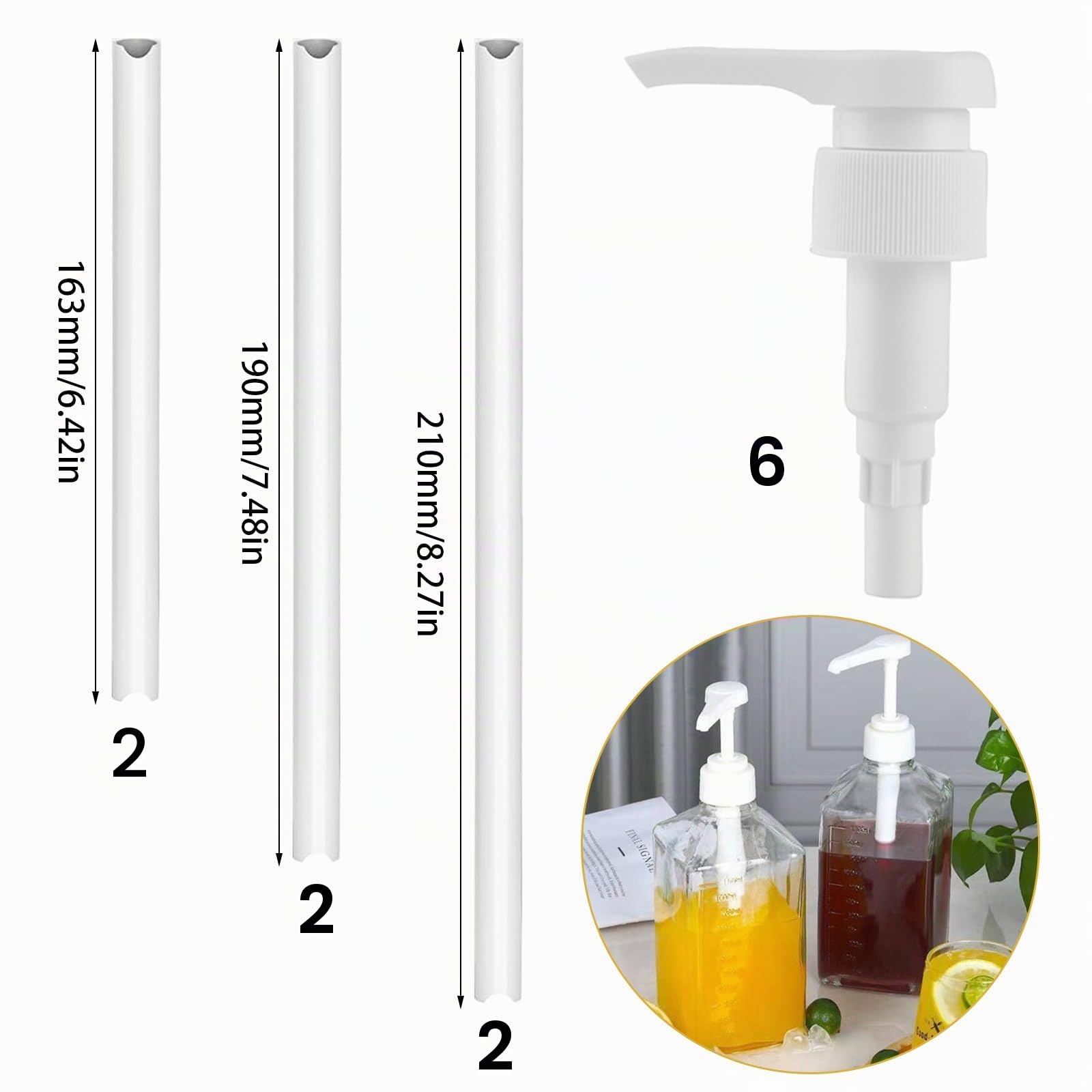 12 Pièces Distributeur Sirop Pompe Sirop Pompe Sirop Distributeur Sirop Cafe pour Café Maison Bouteille de Sirop à Café (Blanc)