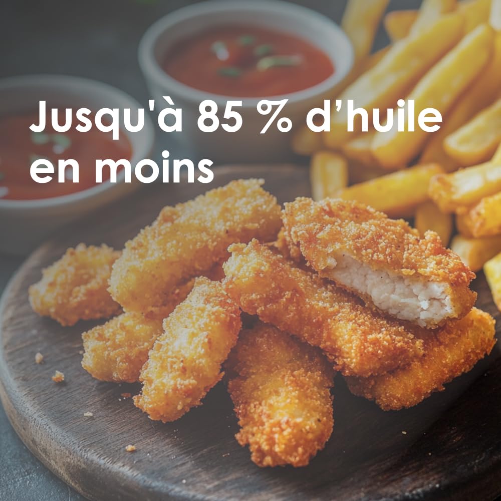 M mimotec – Air Fryer Biota Touch 5,7L Freidora de Aire sin Aceite, 1700W, 8 Menús Digitales, Pantalla Táctil, Temporizador 60min regulable, 80-200°C, Reducción de Grasa para Cocina Saludable