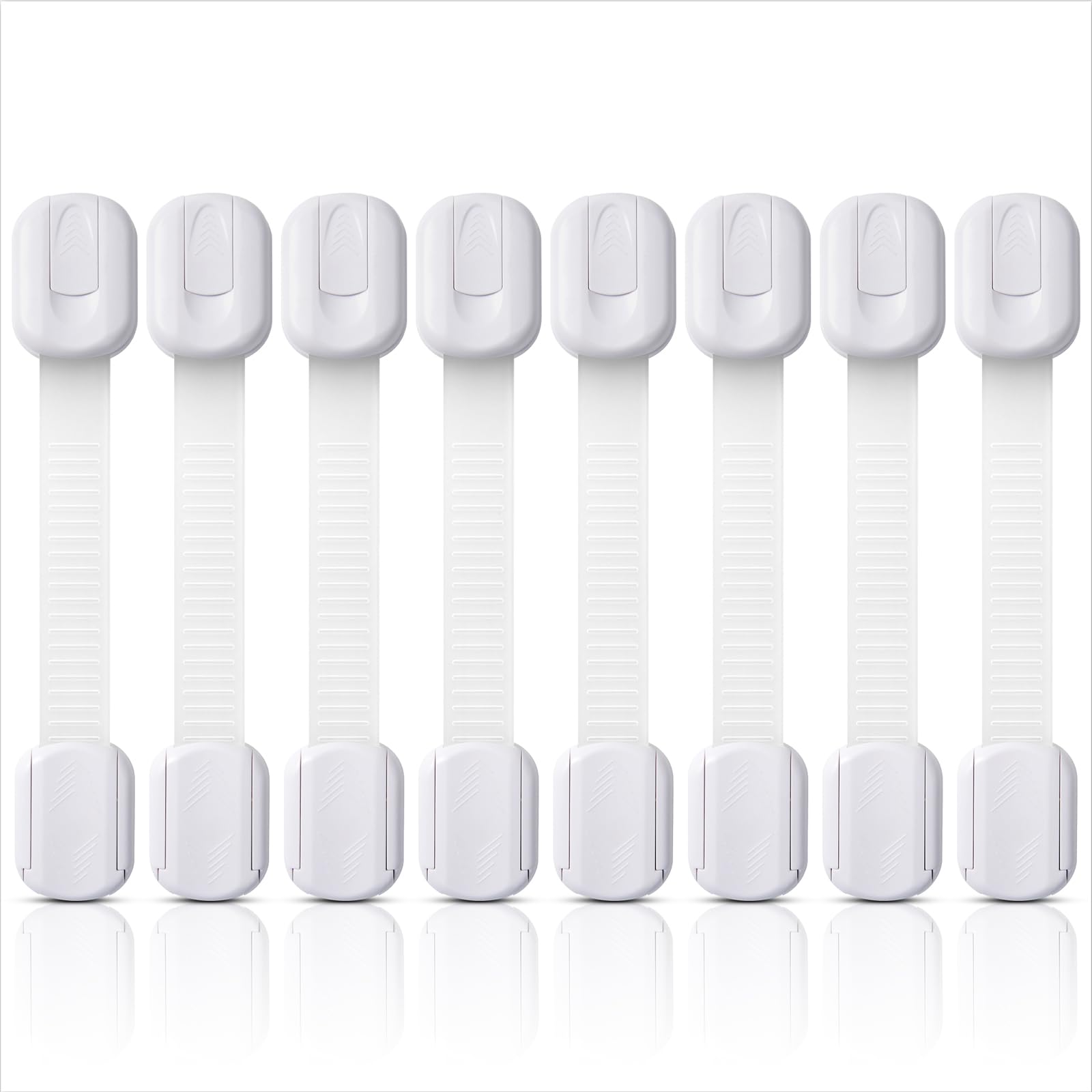 Adjustable Child Safety Locks,8 Pack Baby Safety Cupboard Locks for Children Baby, Baby Proof Safety Locks for Cupboard Cabinet Fridge Drawer Refrigerator Kitchen Toilet (8PCS)