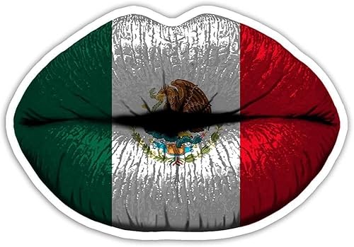 Calcomanía de labios de bandera para pared, laptop, camión, parachoques de automóvil, 5 pulgadas (labios bandera mexicana)